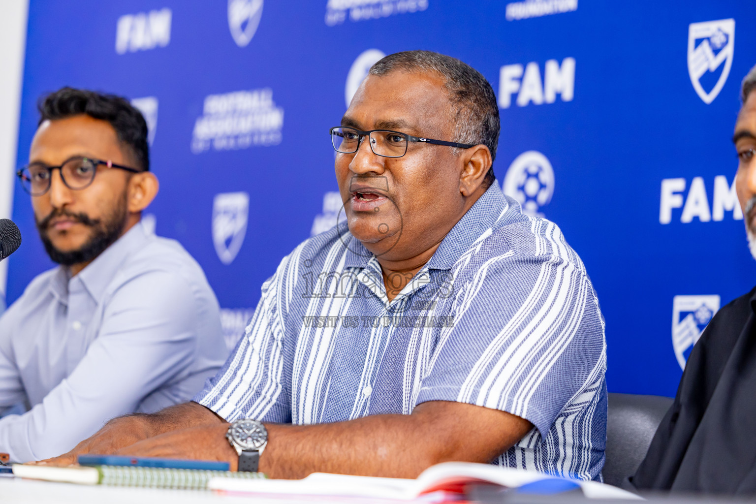 Press conference by FAM Normalization Committee was held at National Stadium in Male', Maldives on Sunday, 18th September 2024. Photos: Nausham Waheed / images.mv