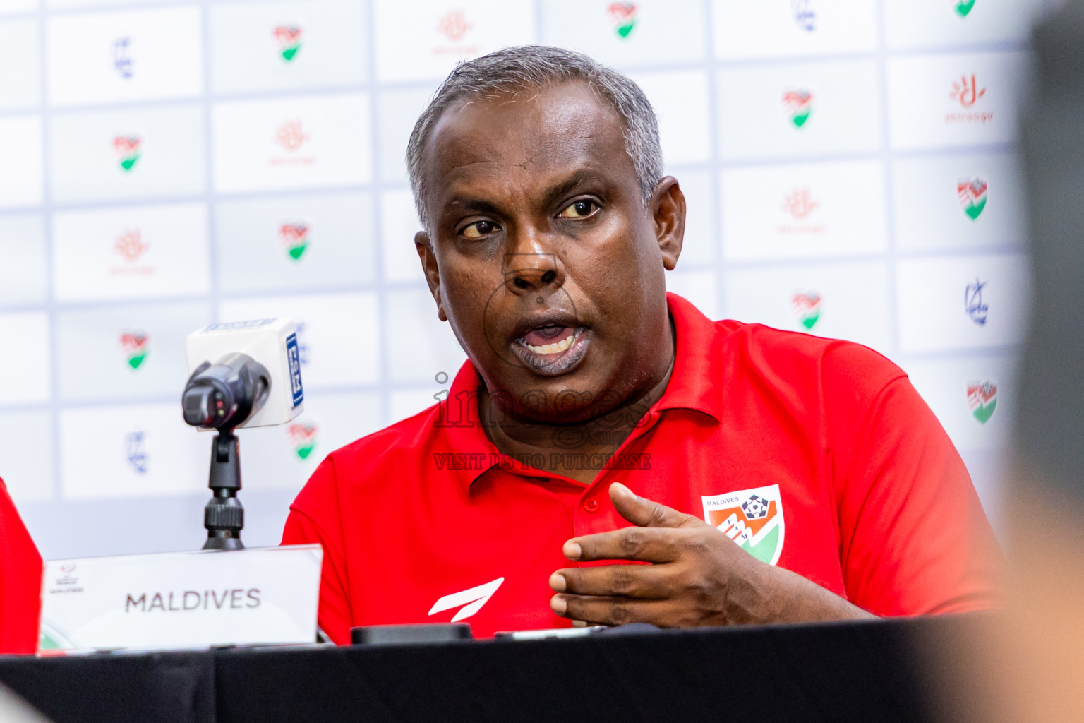 Final Pre-Match Press Conference of AFC Asian Cup Saudi Arabia 2027 Qualifiers -Maldives vs Tajikistan was held at National Stadium in Male', Maldives on Monday, 13th October 2025. Photos: Nausham Waheed / images.mv