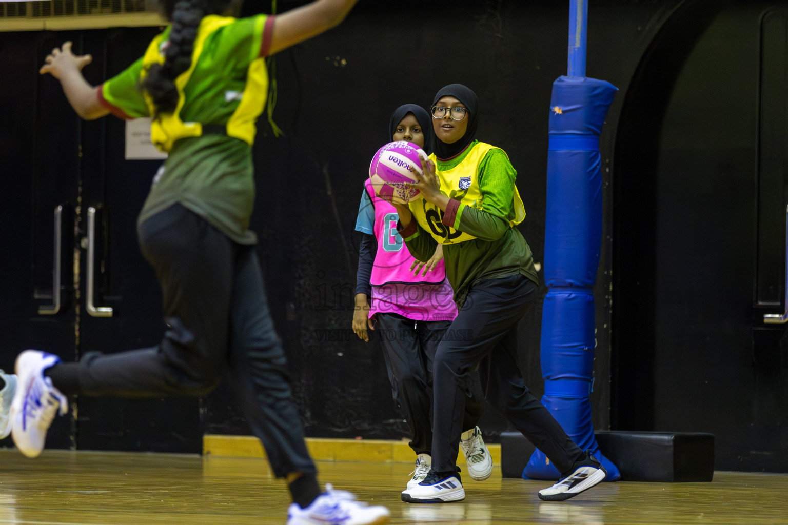 Fionti Sports Acadamy vs Netkids C in Day 3 of 3rd Netball Junior Championship, held at Social Center on Wednesday 22nd January 2025 . Photos: Shuu Abdul Sattar / images.mv