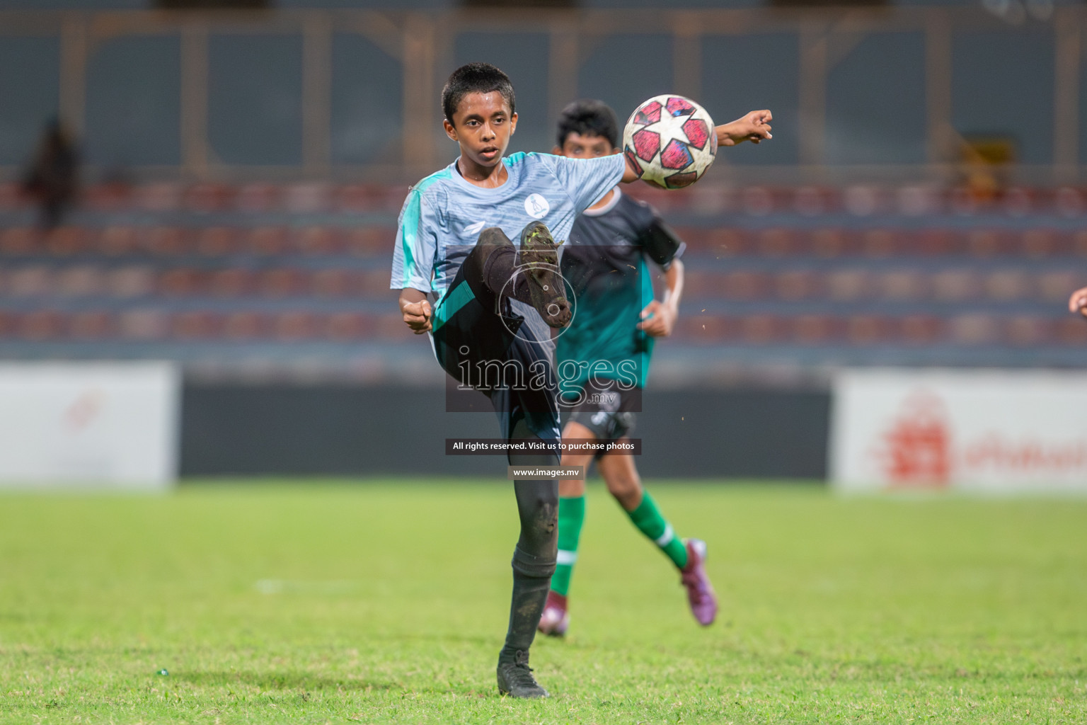 Under 13 Inter School Football Tournament 2022/23 Semi Final 2: Ahmadhiyya International School vs Maafushi School held in National Football Stadium, Male', Maldives  Photos: Mohamed Mahfooz Moosa/ Images.mv
