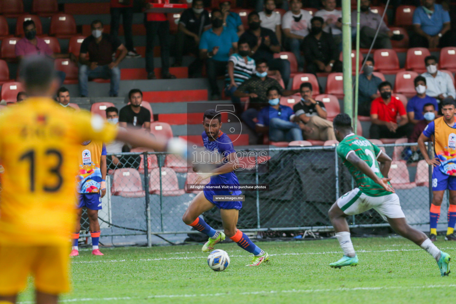 Bangladesh vs India in SAFF Championship 2021 held on 4th October 2021 in Galolhu National Stadium, Male', Maldives