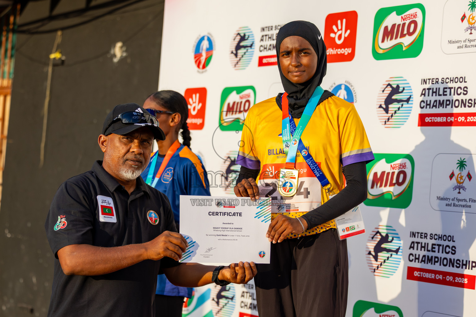 Day 1 of Inter-school Athletics Championship 2025 held in Ekuveni Synthetic Track, Male', Maldives on Monday, 06th October 2025. Photos by: Ismail Thoriq / Images.mv