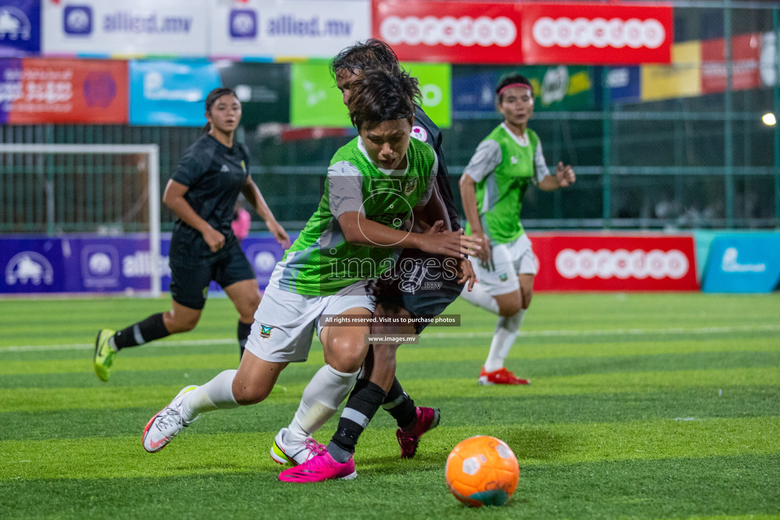 Club WAMCO vs DSC in the Semi Finals of 18/30 Women's Futsal Fiesta 2021 held in Hulhumale, Maldives on 14th December 2021. Photos: Ismail Thoriq / images.mv