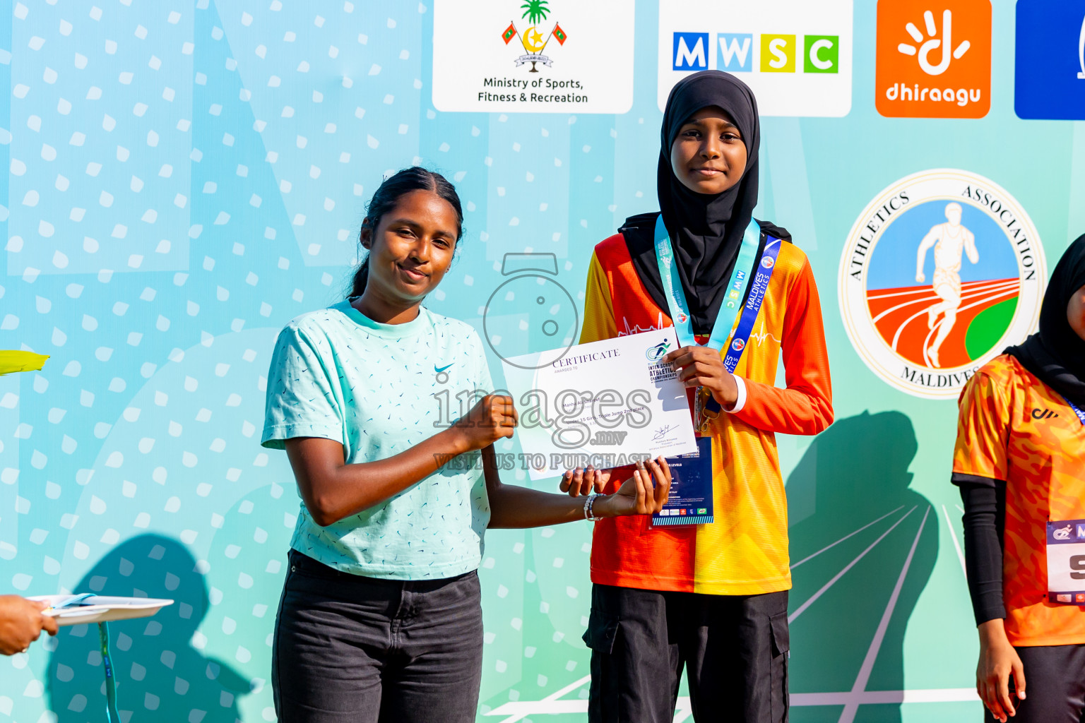 Day 3 of MWSC Interschool Athletics Championships 2024 held in Hulhumale Running Track, Hulhumale, Maldives on Monday, 11th November 2024. Photos by: Nausham Waheed / Images.mv