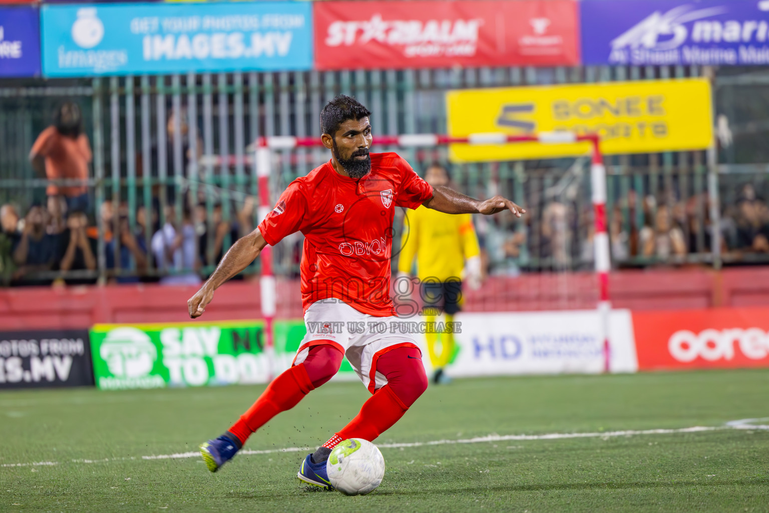 K Gaafaru vs B Eydhafushi in Semi Finals of Golden Futsal Challenge 2024 which was held on Friday, 1st March 2024, in Hulhumale', Maldives.
Photos: Ismail Thoriq / images.mv