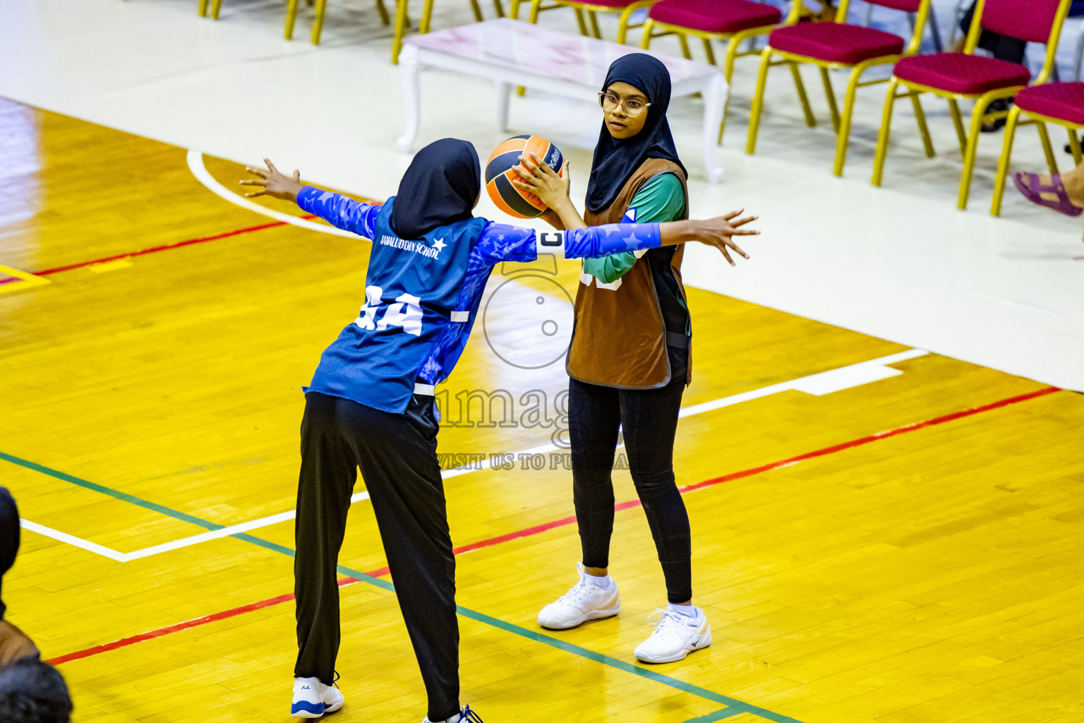 Day 4 of 25th Inter-School Netball Tournament was held in Social Center at Male', Maldives on Monday, 12th August 2024. Photos: Nausham Waheed / images.mv