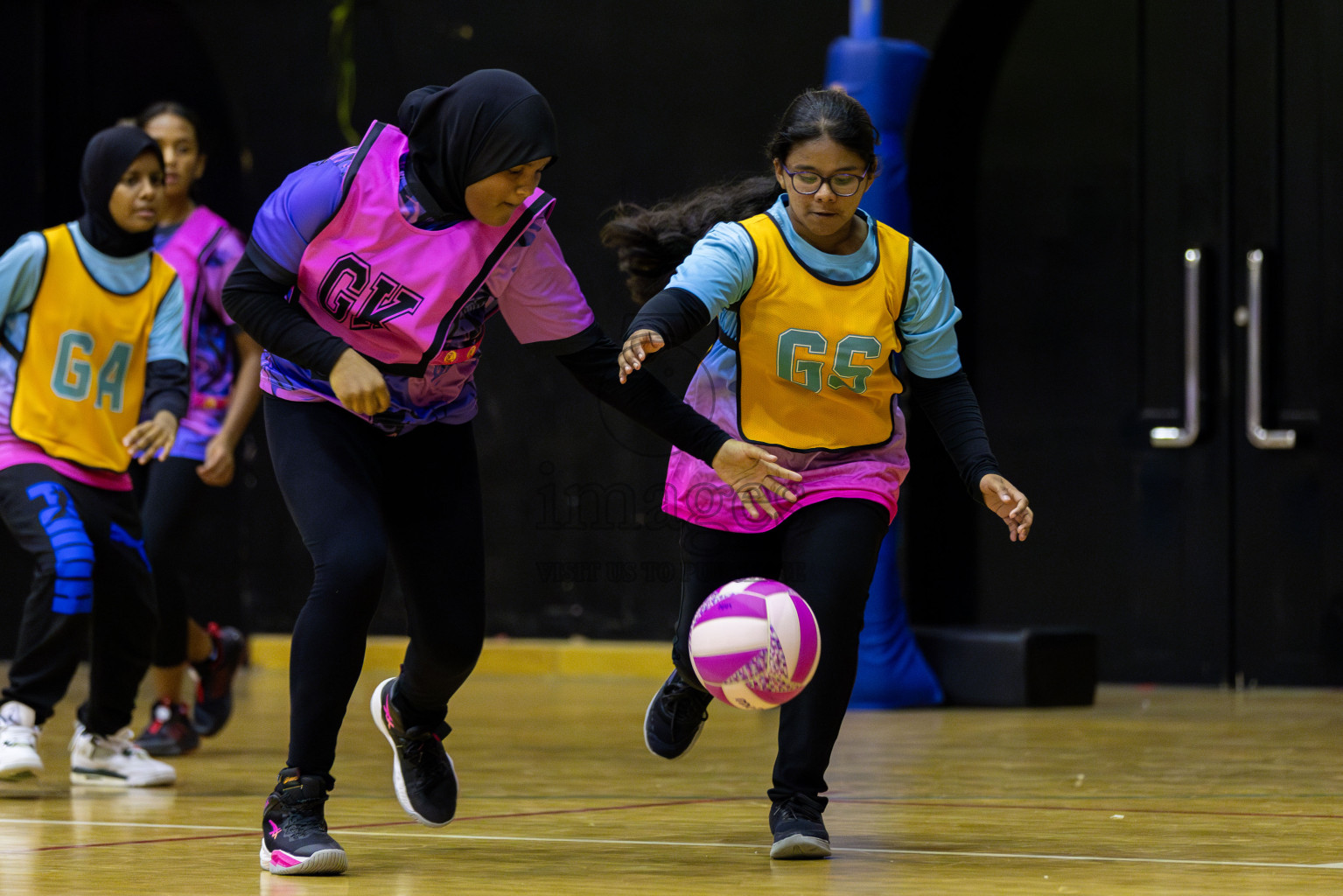 Sports academy A vs Netkids C (U13) in Day 1 of 3rd Junior Championship - Netball association of Maldives, held at Social Center on 19th January 2025 . Photos by Shuu Abdul Sattar / Images.mv