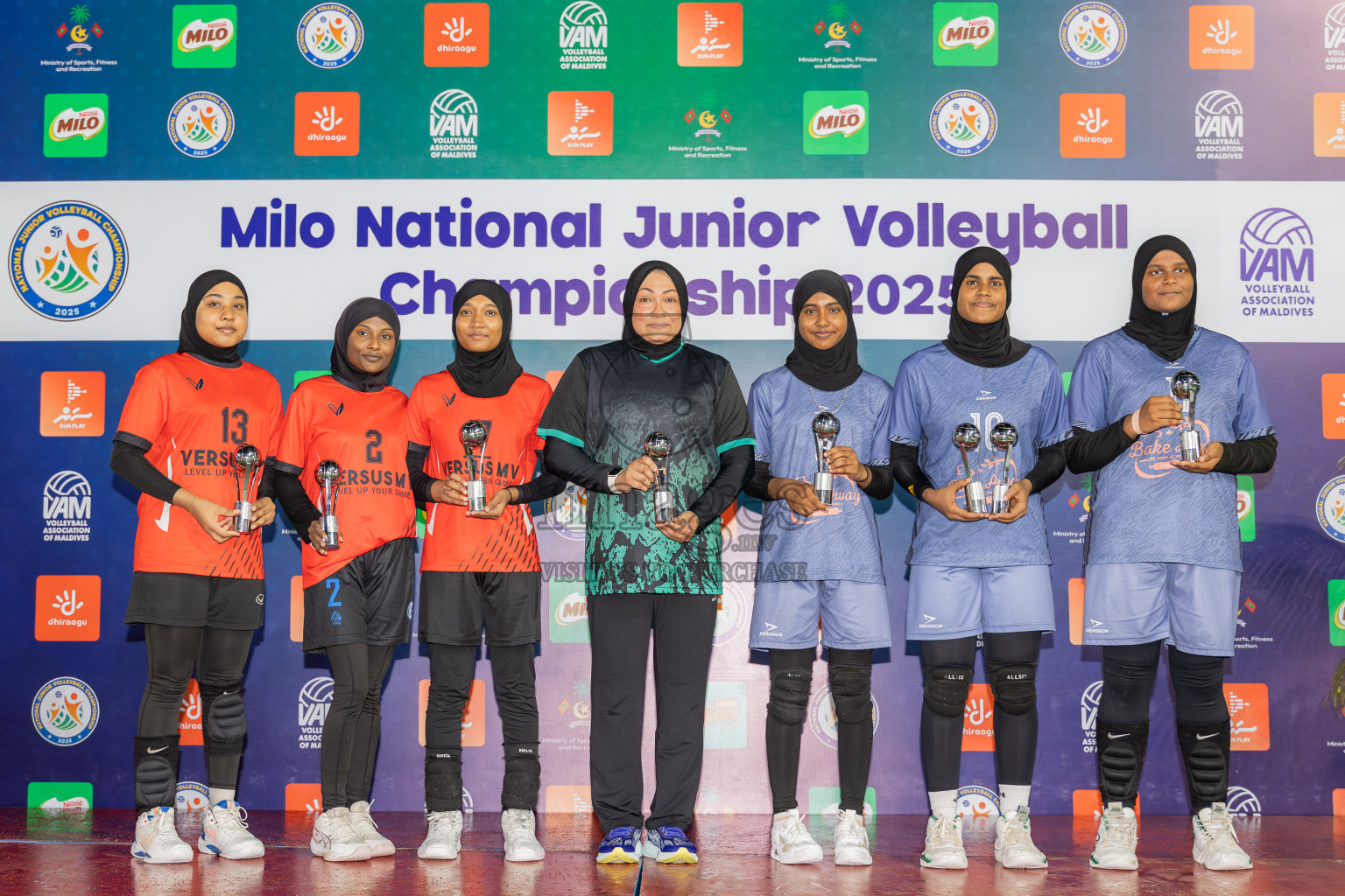Villingili Z Jamiyya vs Club Volleyball in the Finals of Milo National Junior Volleyball Championship 2025 Woman's Division was held on Sunday, 30th November 2025 at Ekuveni Turf Court Male', Maldives. Photos: Areef Adam / images.mv