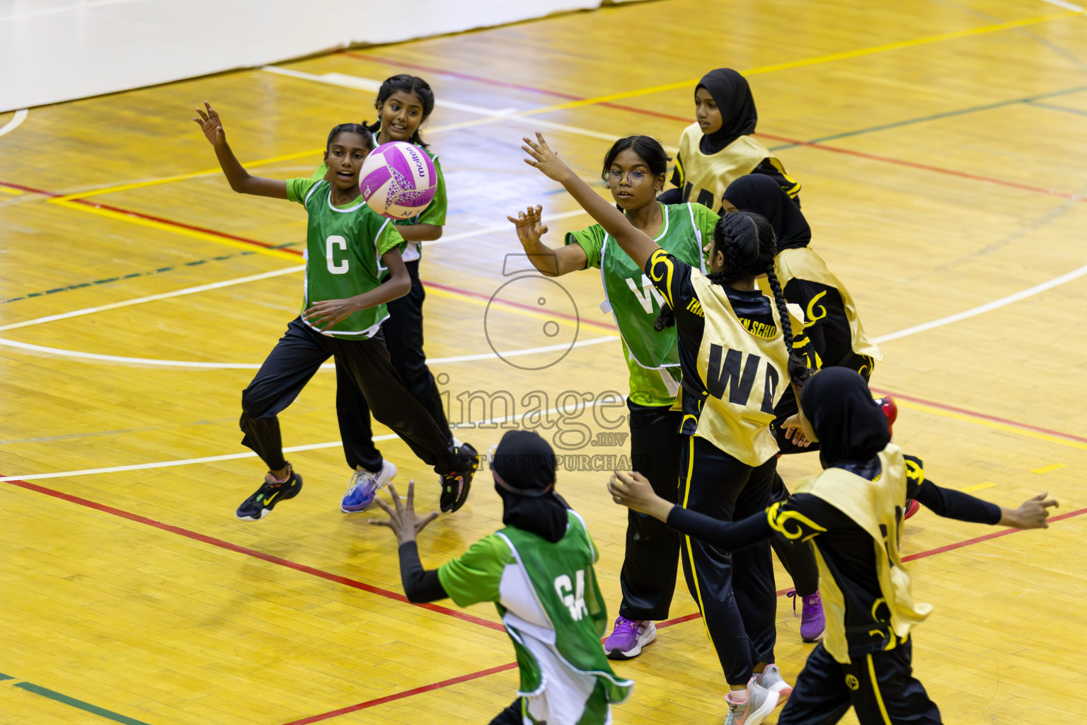Day 1 of Inter-School Netball Tournament 2025 was held in Social Center Indoor Hall on Saturday, 18th October 2025. Photos: Areef Adam / images.mv