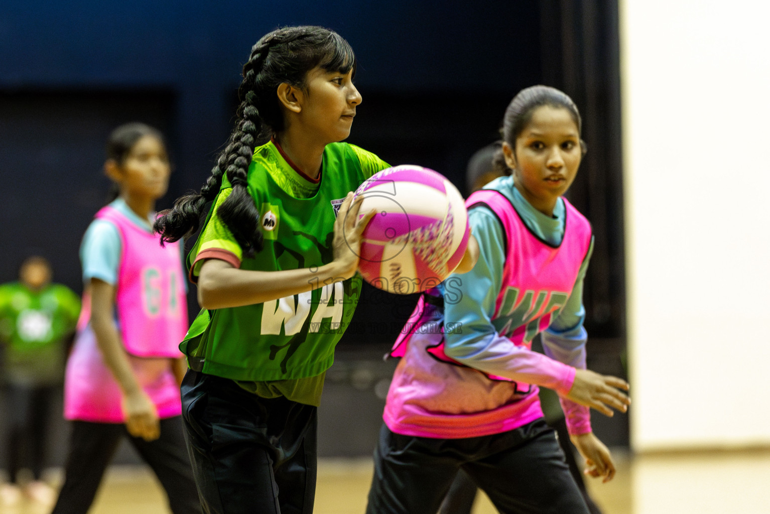 Fionti SC vs Young Netters A in Day 6  of 3rd Netball Junior Championship, held at Social Center on Friday 24th January 2025 . Photos: Shuu Abdul Sattar / images.mv