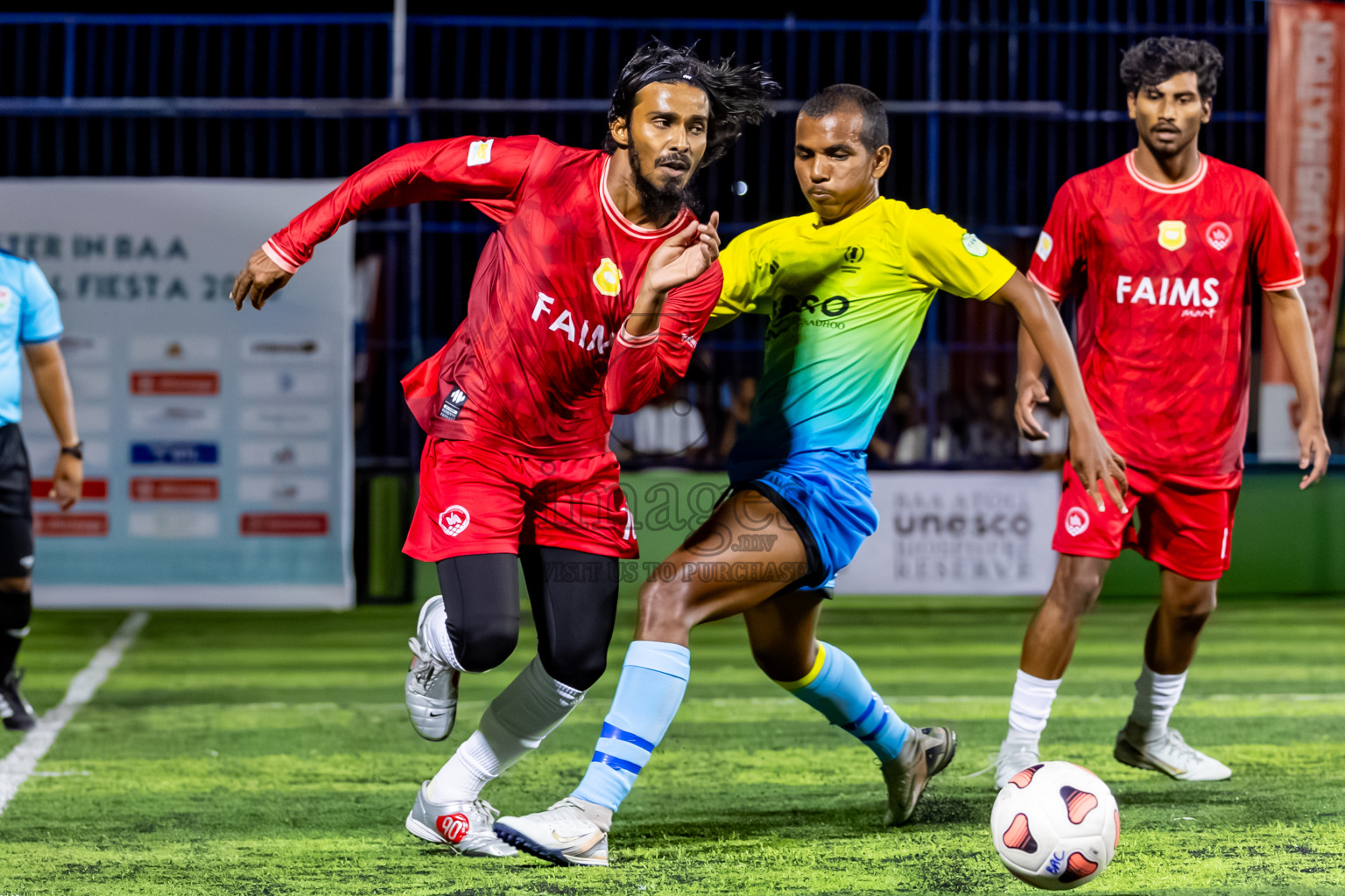 Eydhafushi vs Kihaadhoo in Day 2 of Better in Baa Futsal Fiesta 2025 Men's division held in B. Eydhafushi, Maldives on Thursday, 6th November 2025. Photos: Nausham Waheed / images.mv