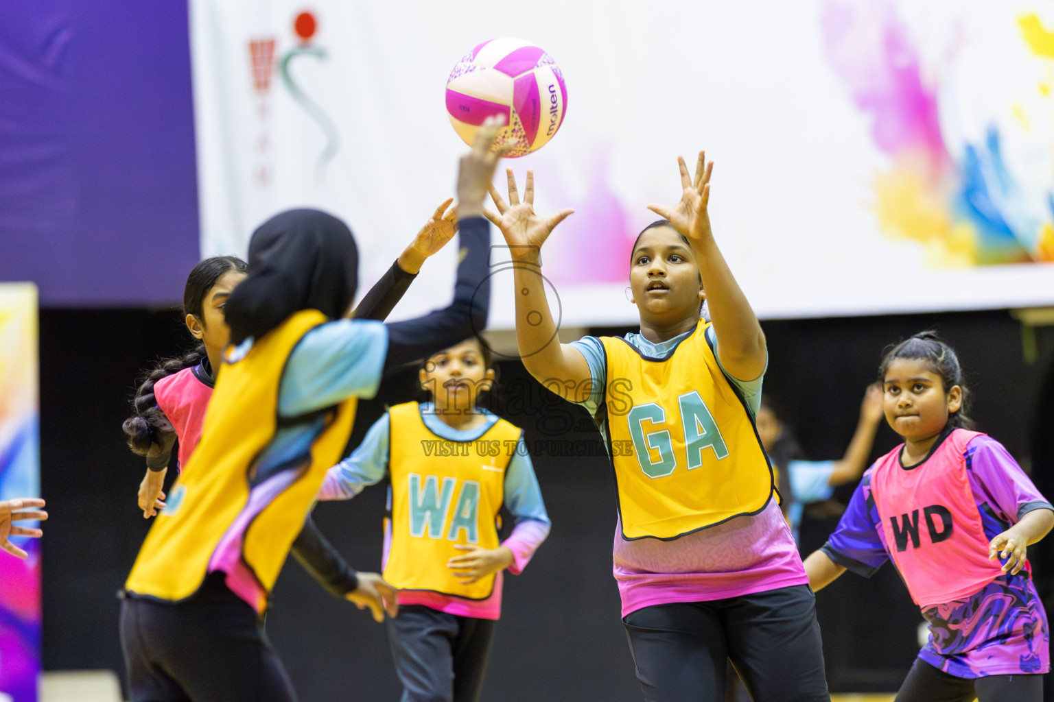Netgens A vs N Sports academy in Day 3 of 3rd Netball Junior Championship, held at Social Center on Wednesday 22nd January 2025 . Photos: Shuu Abdul Sattar / images.mv