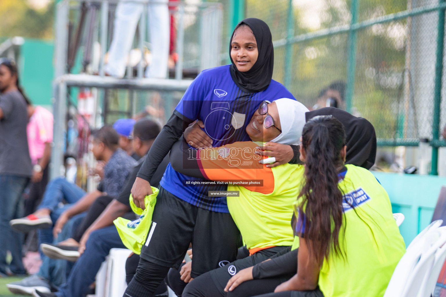 Maldives Ports Limited vs Dhivehi Sifainge Club in the semi finals of 18/30 Women's Futsal Fiesta 2019 on 27th April 2019, held in Hulhumale Photos: Hassan Simah / images.mv