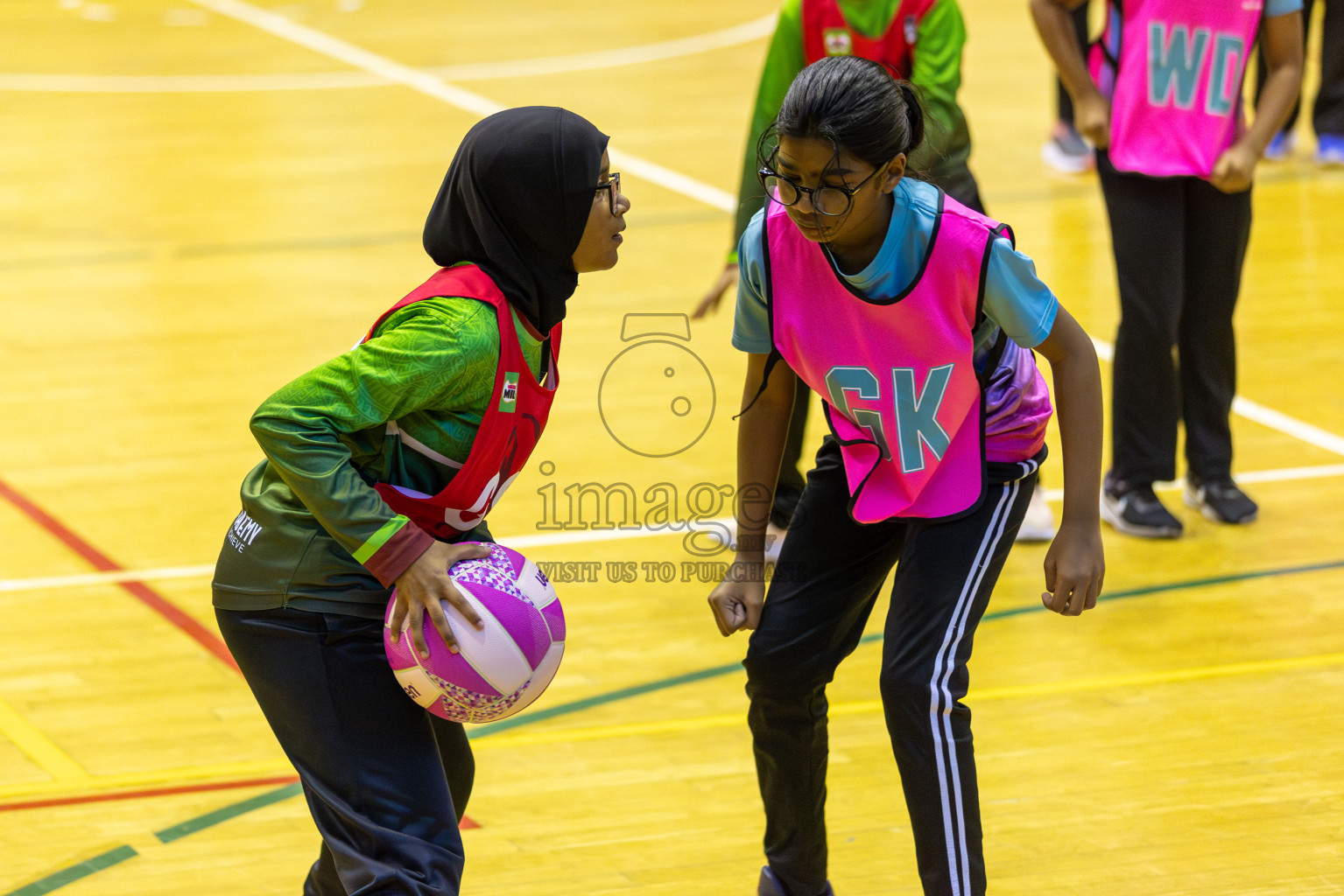 Fionti SC vs Netgen A in Day 6  of 3rd Netball Junior Championship, held at Social Center on Friday 24th January 2025 . Photos: Shuu Abdul Sattar / images.mv