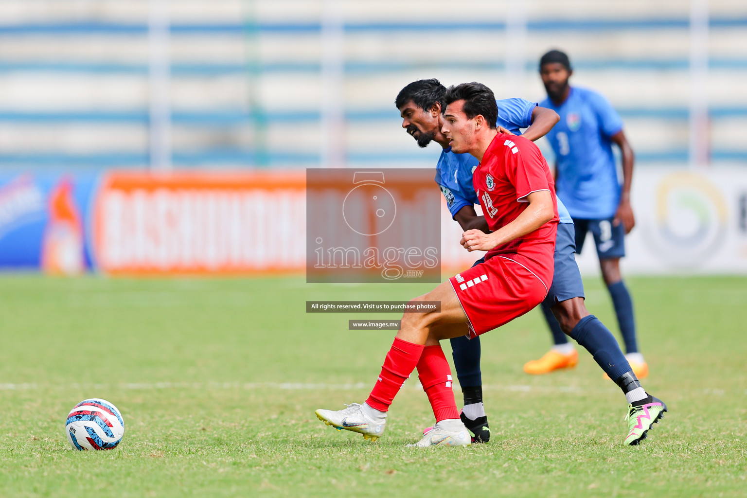 Lebanon vs Maldives in SAFF Championship 2023 held in Sree Kanteerava Stadium, Bengaluru, India, on Tuesday, 28th June 2023. Photos: Nausham Waheed, Hassan Simah / images.mv