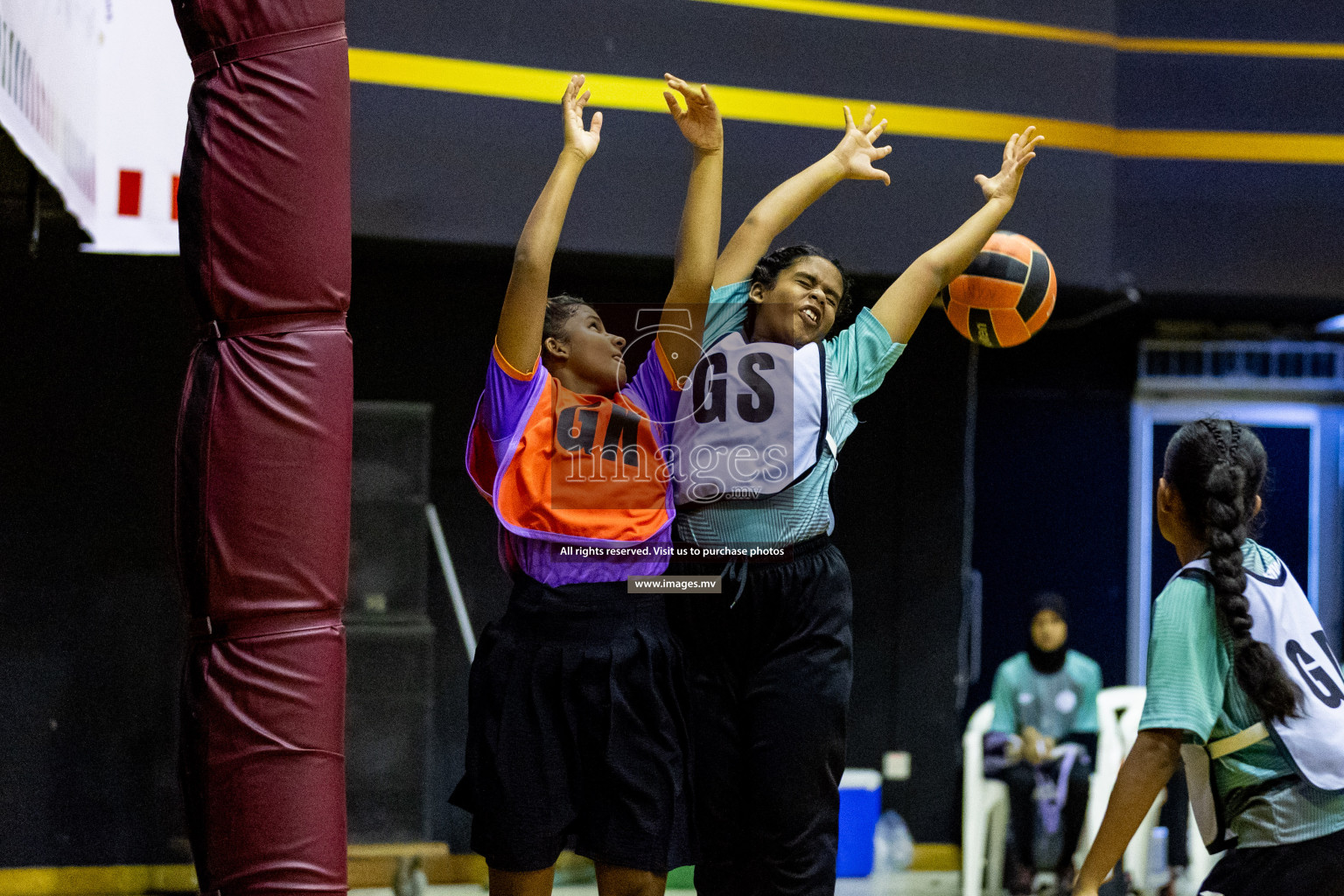 Day 9 of 24th Interschool Netball Tournament 2023 was held in Social Center, Male', Maldives on 4th November 2023. Photos: Hassan Simah / images.mv