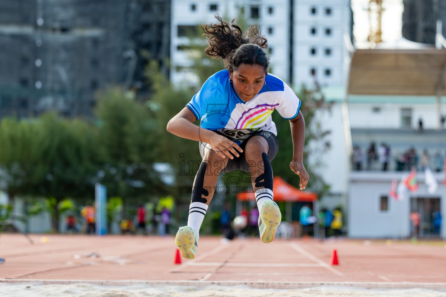 Day 2 of MWSC Interschool Athletics Championships 2024 held in Hulhumale Running Track, Hulhumale, Maldives on Sunday, 10th November 2024. 
Photos by: Hassan Simah / Images.mv