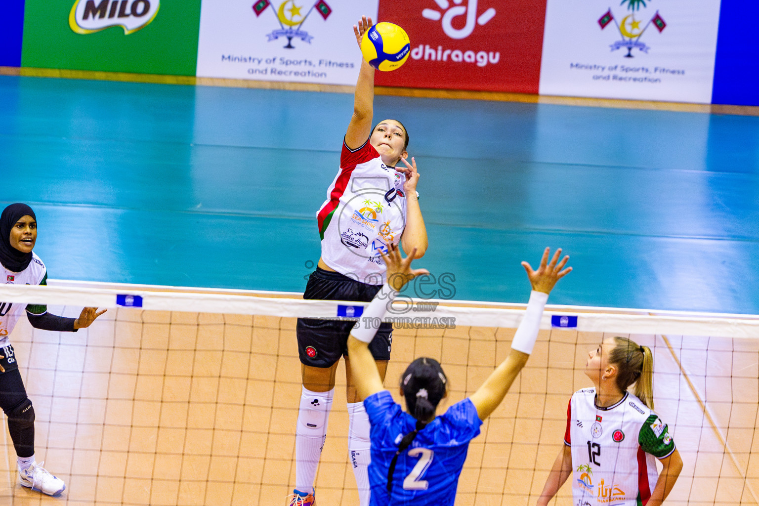 Police Club vs Huraa Community Club in Day 6 of Women's Division of VAM Cup 2025 held in Male', Maldives on Monday, 14th April 2025 at Social Center Indoor Hall Photos By: Nausham Waheed / images.mv
