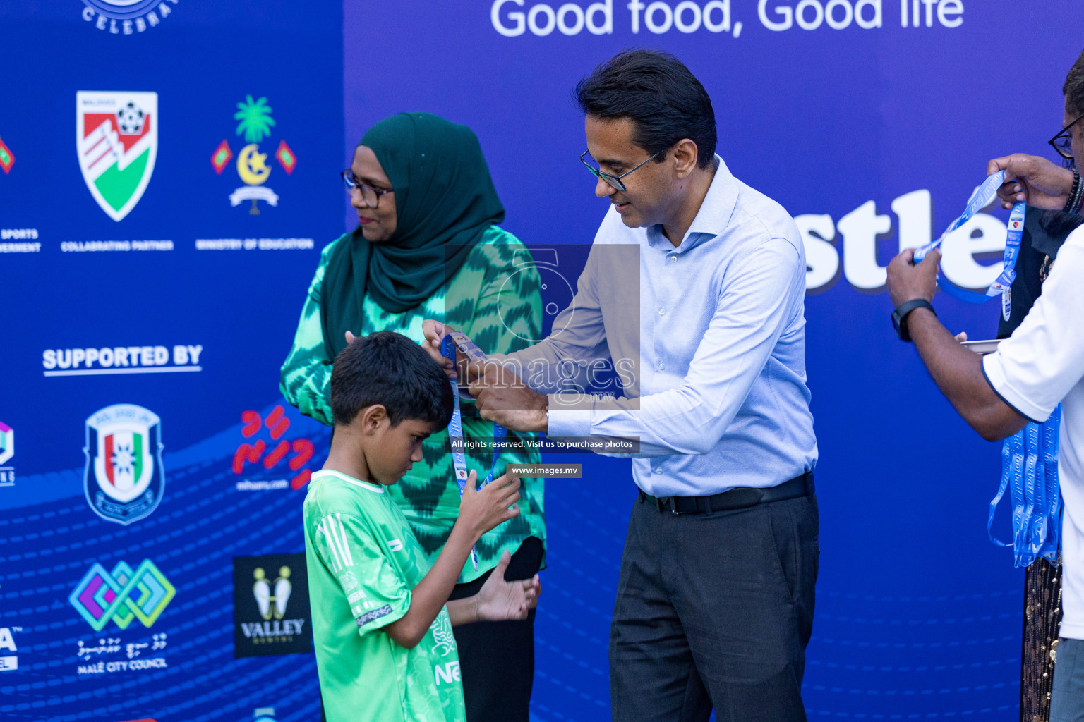 Day 4 of Nestle Kids Football Fiesta, held in Henveyru Football Stadium, Male', Maldives on Saturday, 14th October 2023 Photos: Nausham Waheed  / images.mv