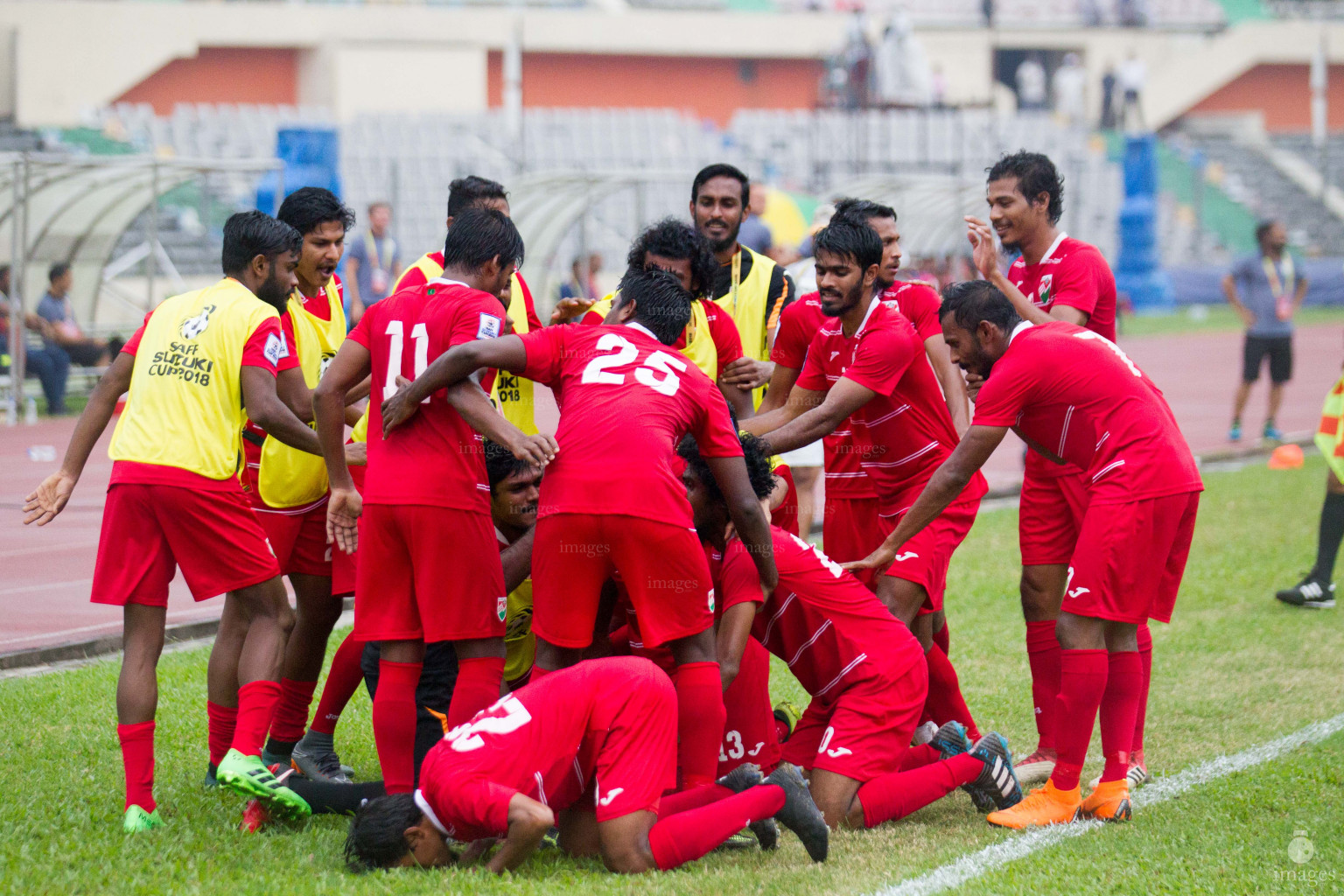 Nepal vs Maldives in SAFF Suzuki Cup 2018 semifinals in Dhaka, Bangladesh, Wednesday, September 12, 2018. (Images.mv Photo/Hussain Sinan)
