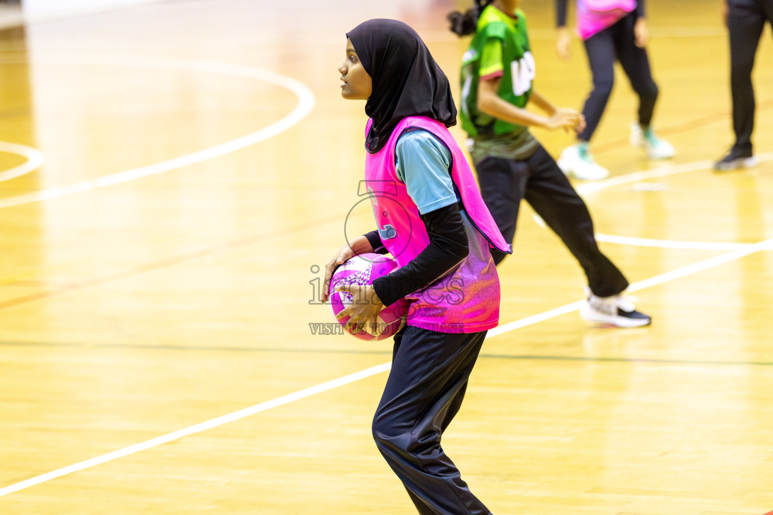 Young Netters B vs Fionti SC in Day 5 of 3rd Netball Junior Championship, held at Social Center on Thursday 23rd January 2025 . Photos: Shuu Abdul Sattar / images.mv