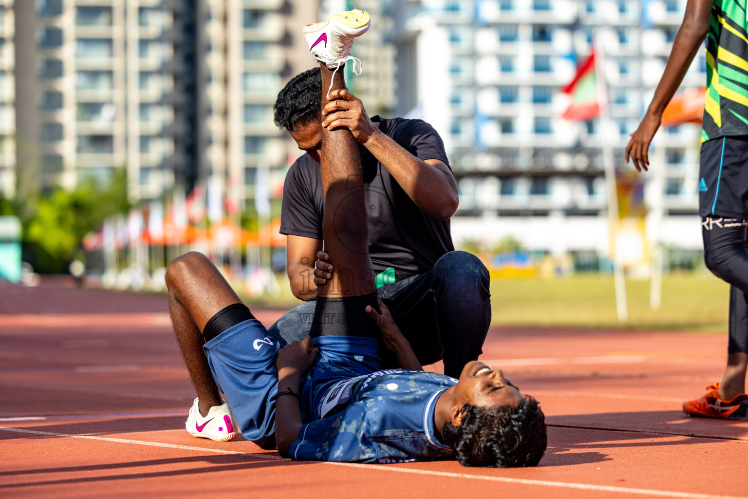 Day 1 of MWSC Interschool Athletics Championships 2024 held in Hulhumale Running Track, Hulhumale, Maldives on Saturday, 9th November 2024. 
Photos by: Hassan Simah / Images.mv