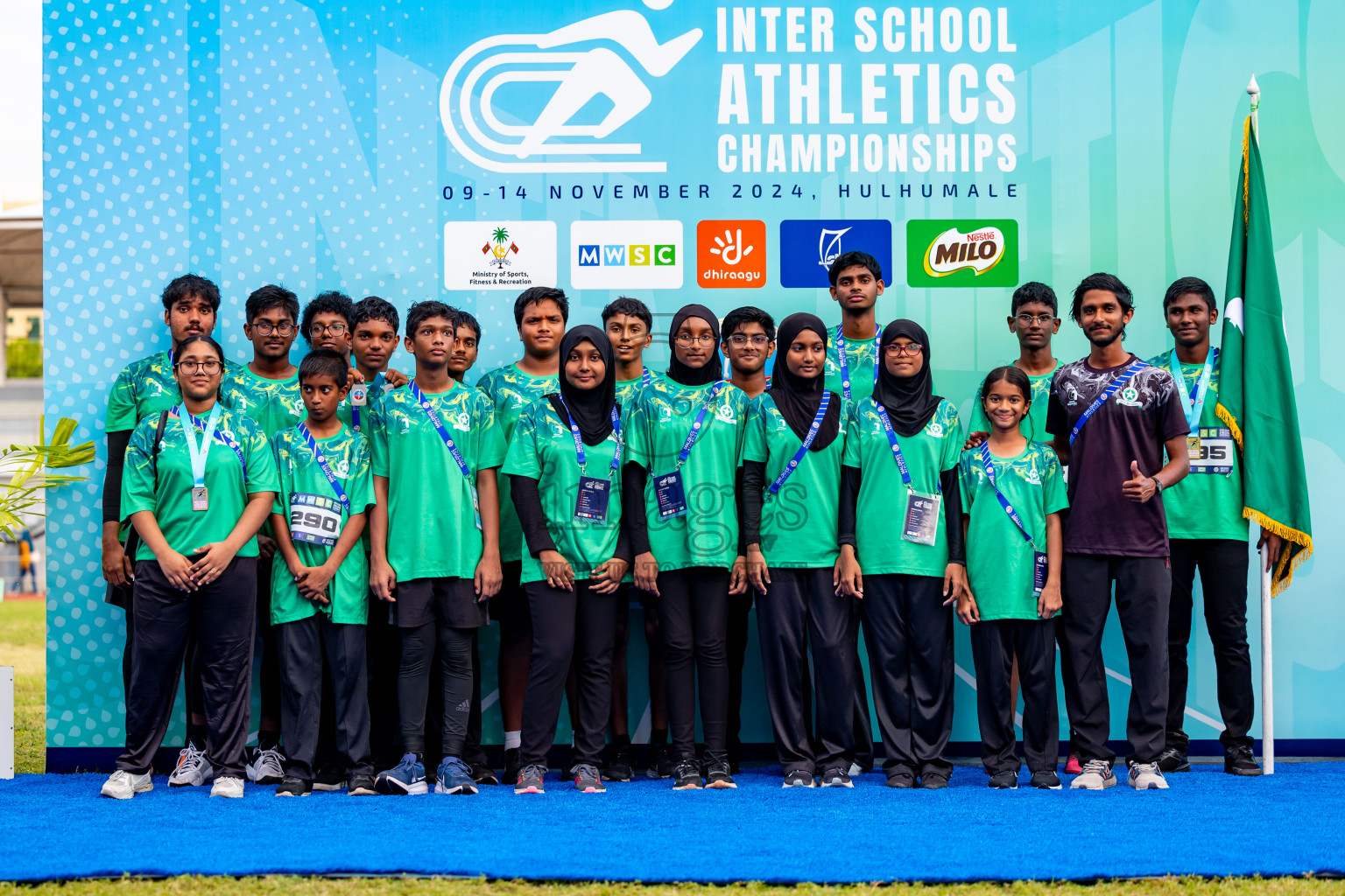 Day 6 of MWSC Interschool Athletics Championships 2024 held in Hulhumale Running Track, Hulhumale, Maldives on Thursday, 14th November 2024. Photos by: Nausham Waheed / Images.mv