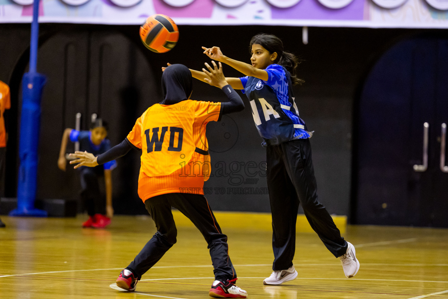 Day 1 of 25th Milo Inter-School Netball Tournament was held in Social Center at Male', Maldives on Thursday, 8th August 2024. Photos: Nausham Waheed / images.mv