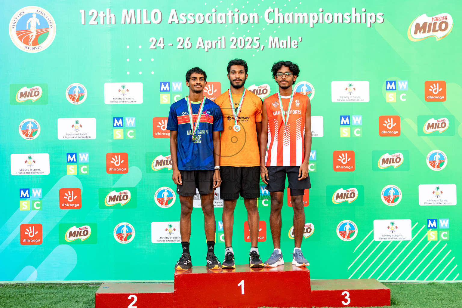 Day 2 of 12th Milo Association Championships was held in Ekuveni Track at Male', Maldives on Friday, 25th April 2025. Photos: Hassan Simah / images.mv
