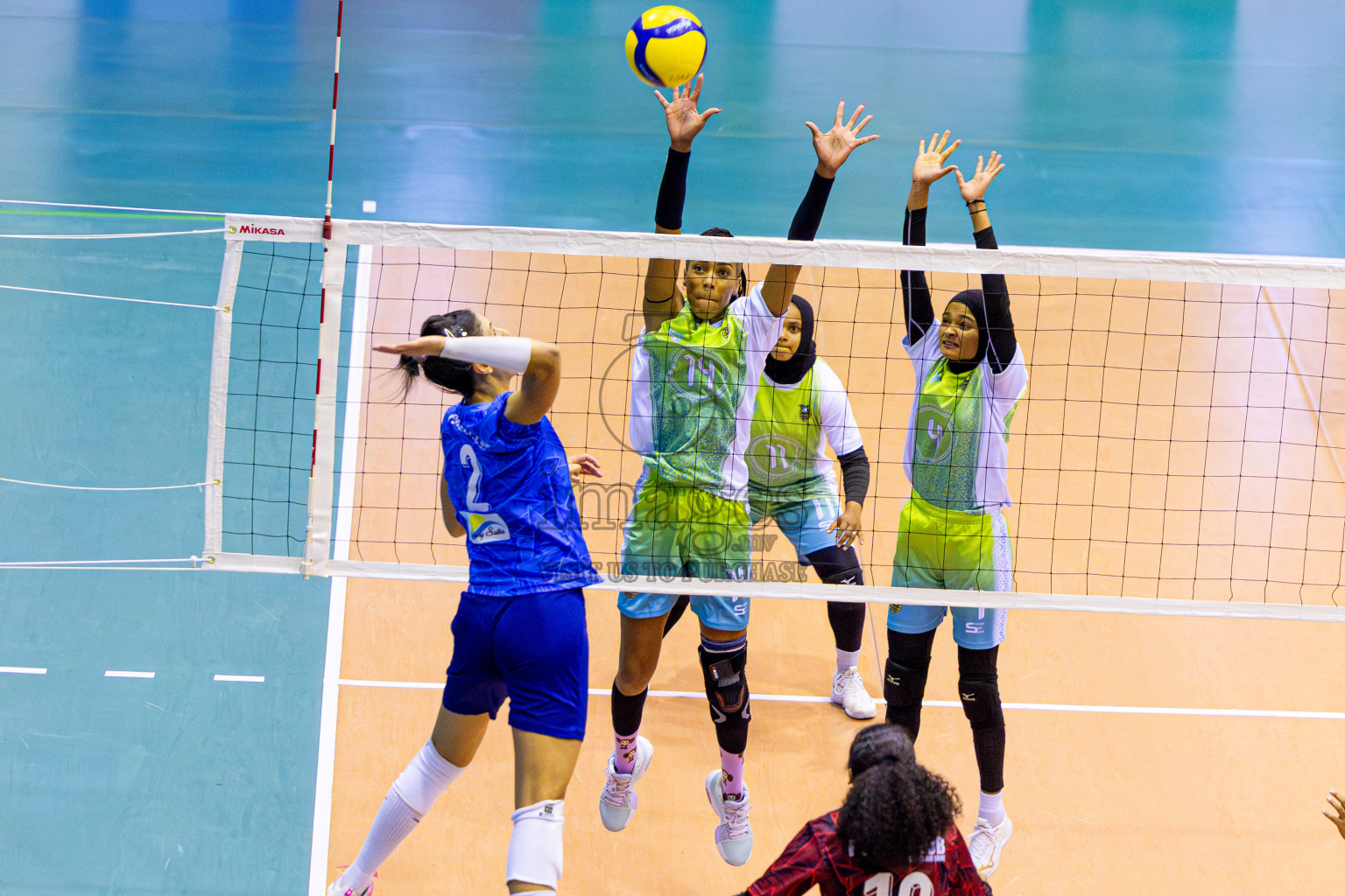 Police Club vs Club Wamco in the Final of Women's Division of National Volleyball League 2025 held in Male', Maldives on Sunday, 27th April 2025 at Social Center Indoor Hall Photos By: Nausham Waheed / images.mv