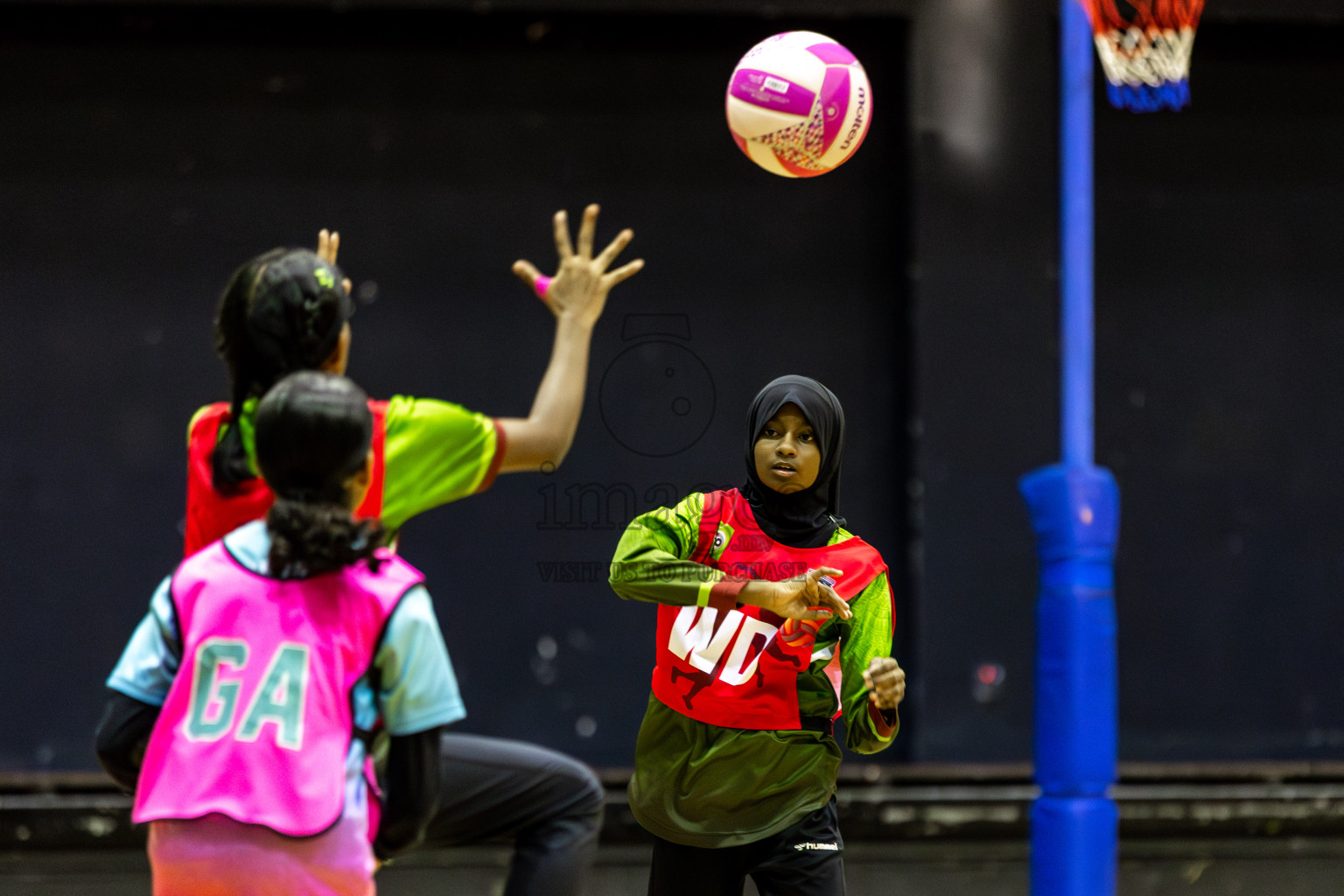 Fionti SC vs Netkids A  in Day 6 of 3rd Netball Junior Championship, held at Social Center on Friday 24th January 2025 . Photos: Shuu Abdul Sattar / images.mv