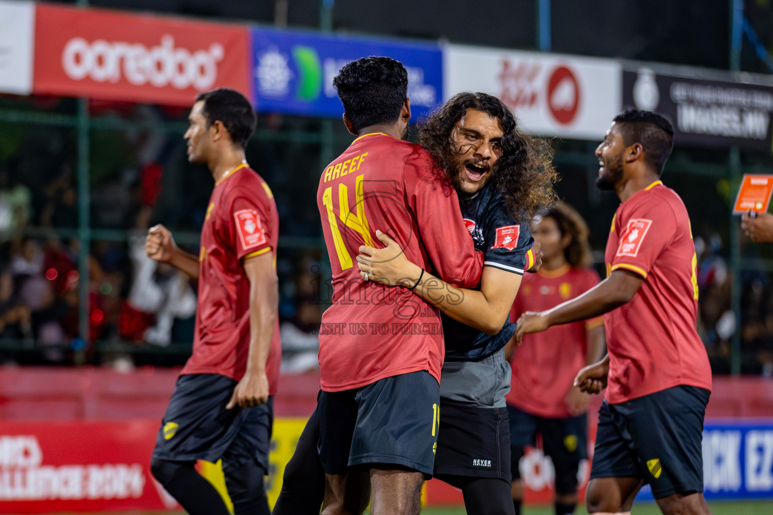 Kudahuvadhoo VS F. Bilehdhoo in Zone 5 Group Stage Final on Day 38 of Golden Futsal Challenge 2024 which was held on Friday, 23rd February 2024, in Hulhumale', Maldives 
Photos: Hassan Simah/ images.mv