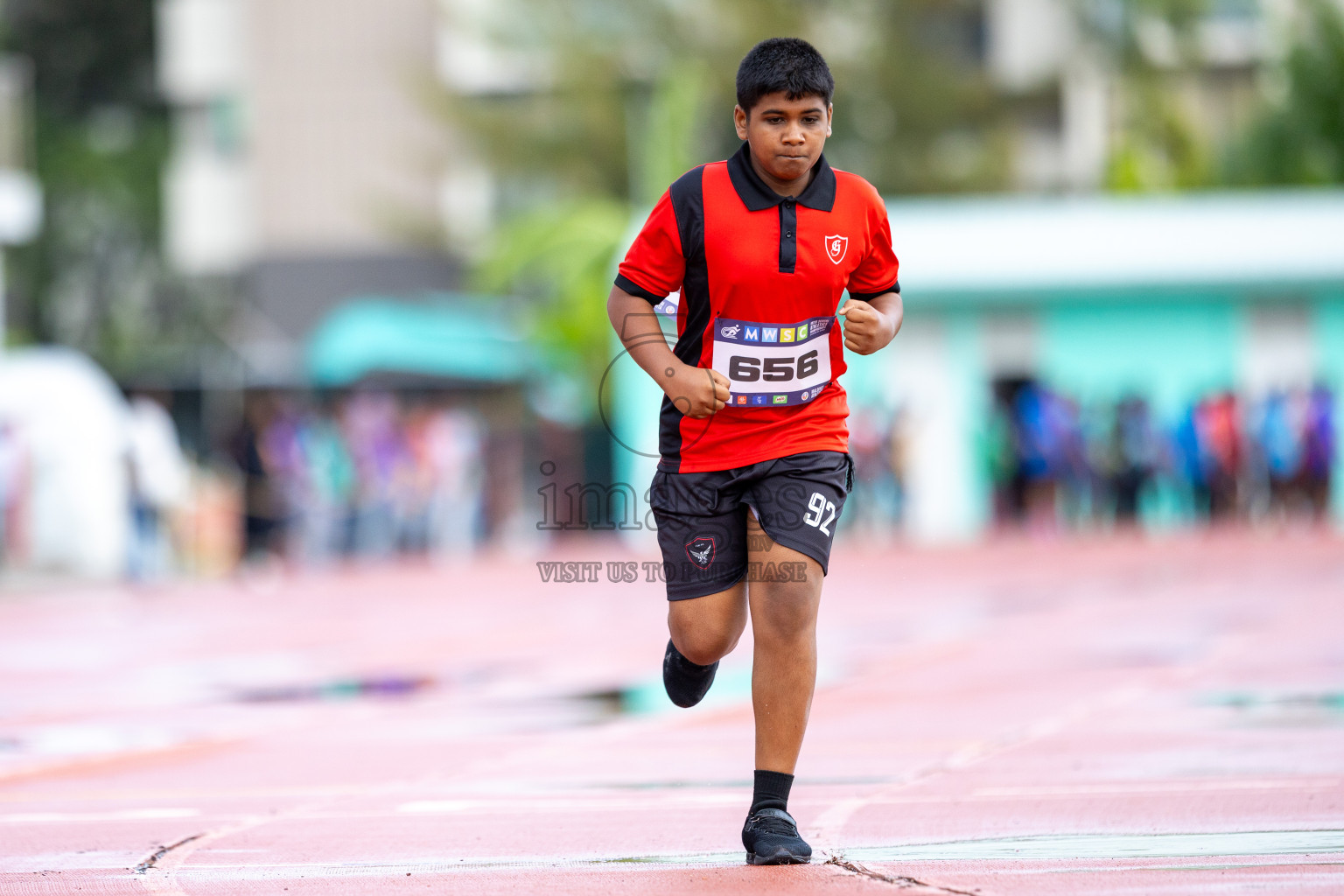 Day 1 of MWSC Interschool Athletics Championships 2024 held in Hulhumale Running Track, Hulhumale, Maldives on Saturday, 9th November 2024. 
Photos by: Ismail Thoriq / images.mv