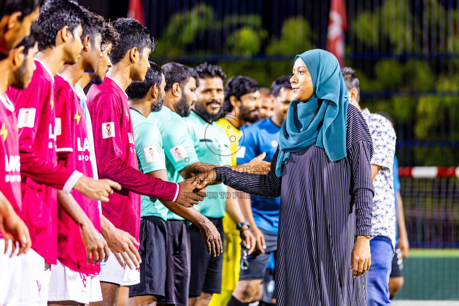 V Vela vs Eighty Four FC in Day 6 of Eydhafushi Futsal Cup 2024 was held on Saturday, 13th April 2024, in B Eydhafushi, Maldives Photos: Nausham Waheed / images.mv