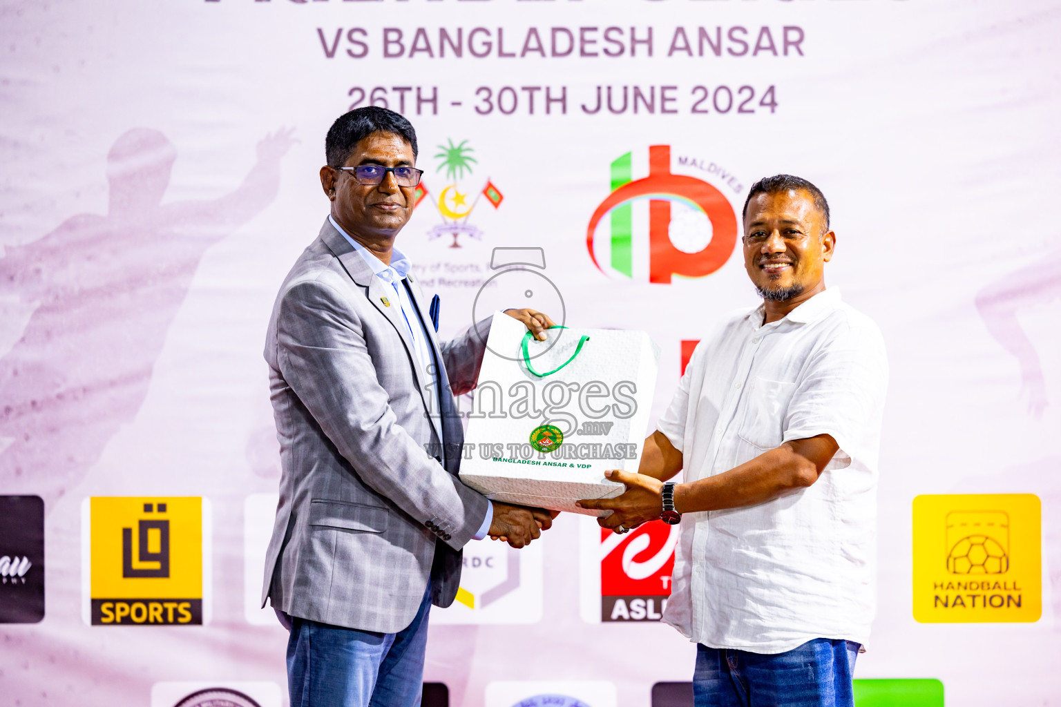 U-19 National Team vs Bangladesh Ansarvdp from Handball International Friendly Series held in Handball ground, Male', Maldives on Sunday, 30th June 2023 Photos: Nausham Waheed/ Images.mv