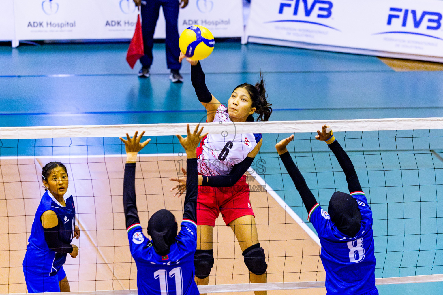 Nepal vs Maldives in Third Place Match of CAVA U20 Woman's Volleyball Championship 2024 was held in Social Center, Male', Maldives on 23rd July 2024. Photos: Nausham Waheed / images.mv