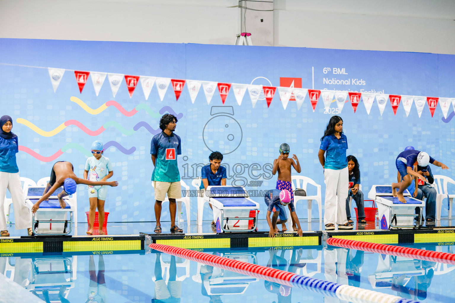 Day 1 of BML 6th National Kids Swimming Kids Festival 2025 held in Hulhumale', Maldives on Monday, 3rd November 2024. Photos: Hassan Simah / images.mv