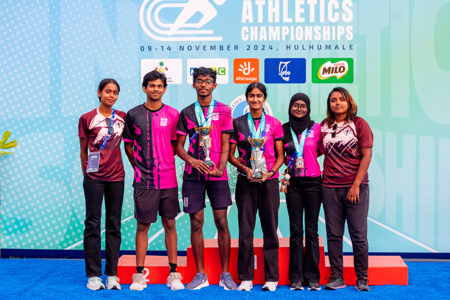 Day 6 of MWSC Interschool Athletics Championships 2024 held in Hulhumale Running Track, Hulhumale, Maldives on Thursday, 14th November 2024. Photos by: Nausham Waheed / Images.mv