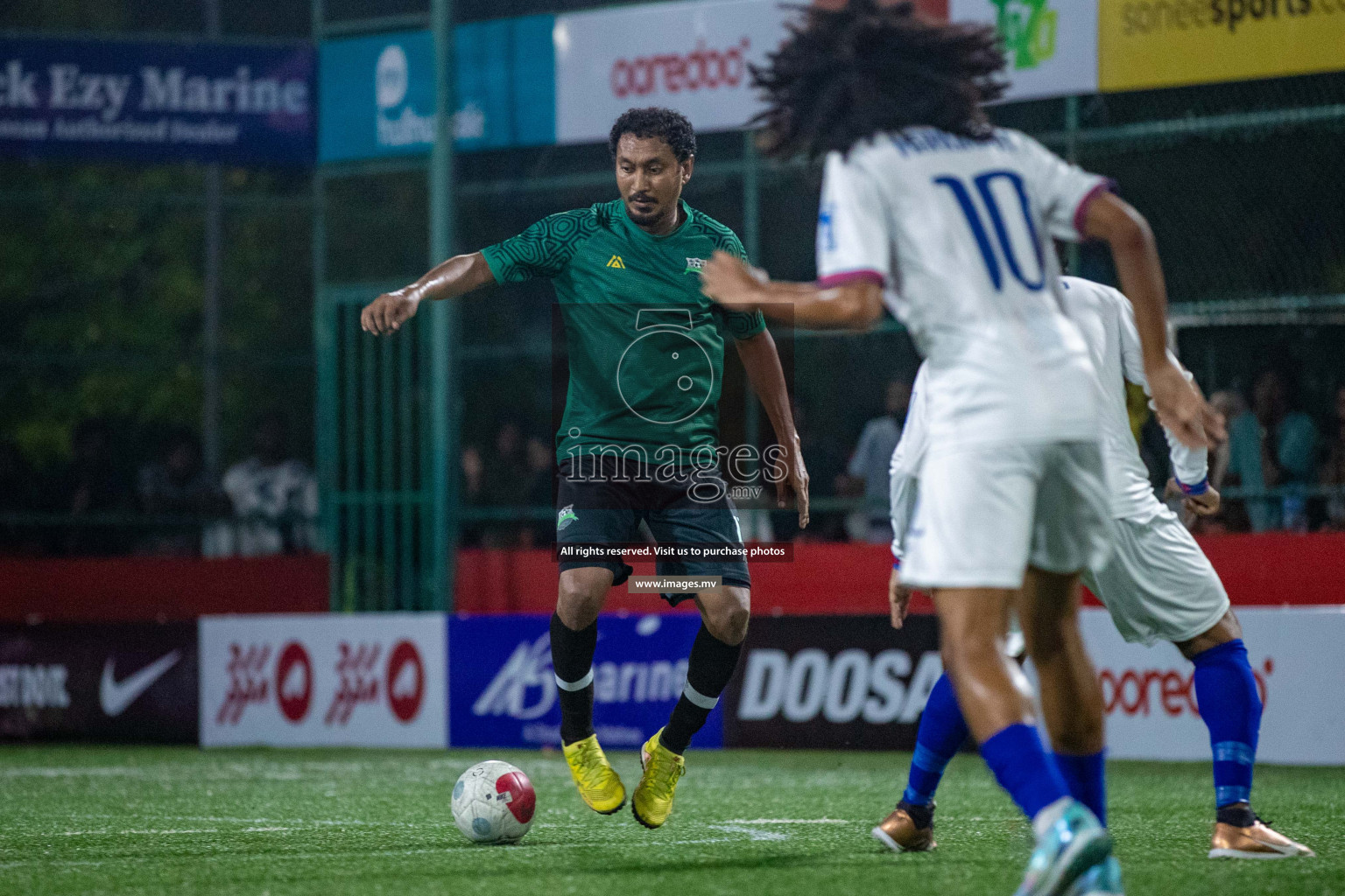 GA. Dhaandhoovs vs GA. Nilandhoo in Day 2 of Golden Futsal Challenge 2023 on 06 February 2023 in Hulhumale, Male, Maldives