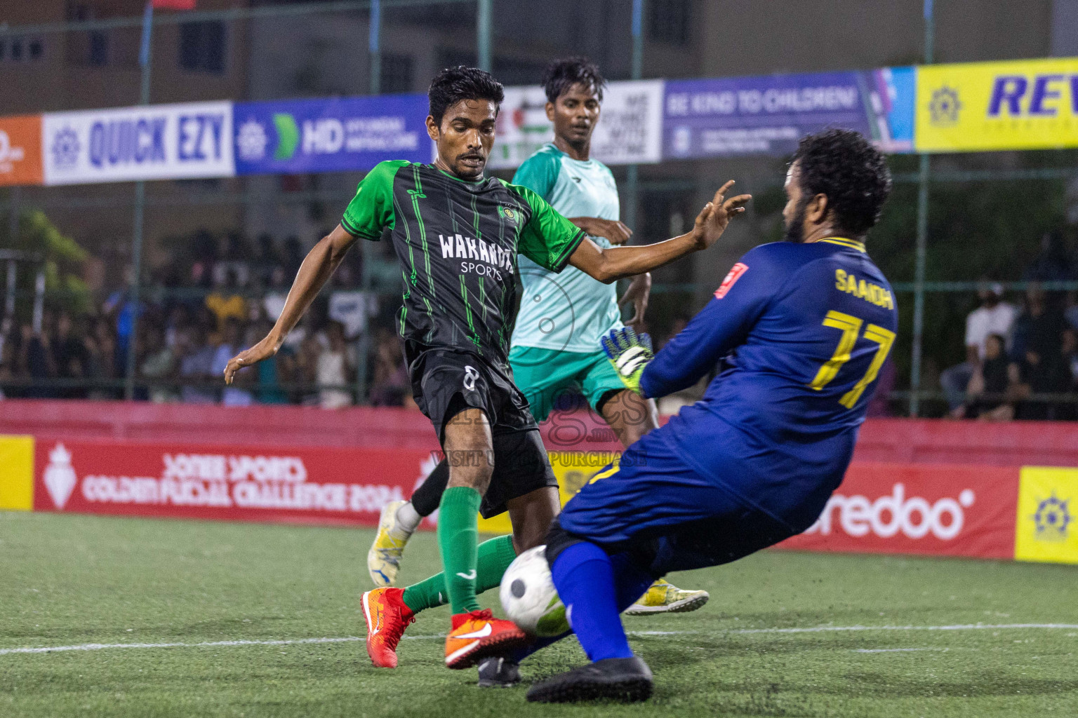 HA Thakandhoo vs HA Vashafaru in Day 9 of Golden Futsal Challenge 2024 was held on Tuesday, 23rd January 2024, in Hulhumale', Maldives Photos: Nausham Waheed / images.mv