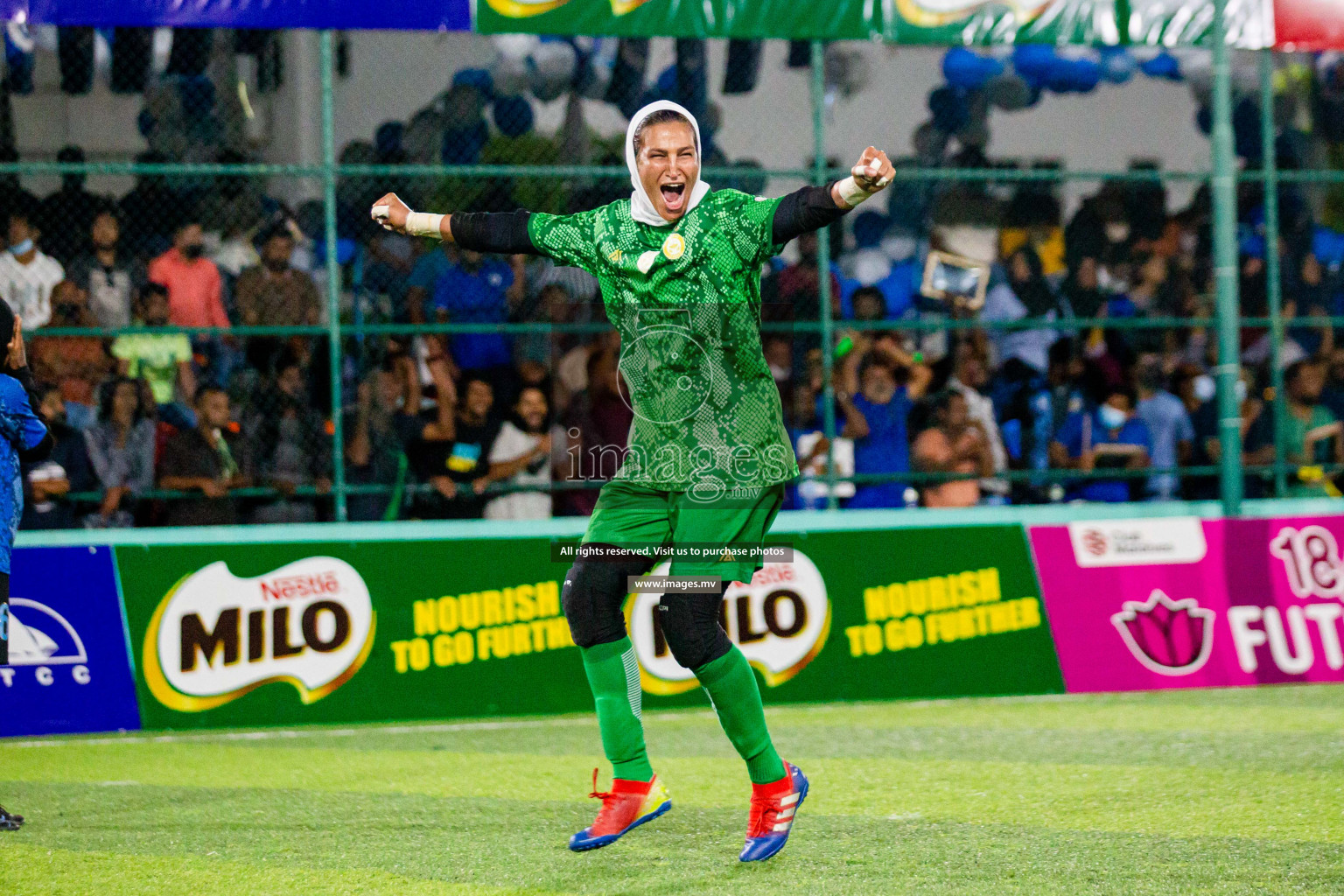 MPL vs Police Club in the Semi Finals of 18/30 Women's Futsal Fiesta 2021 held in Hulhumale, Maldives on 14th December 2021. Photos: Shuu Abdul Sattar / images.mv