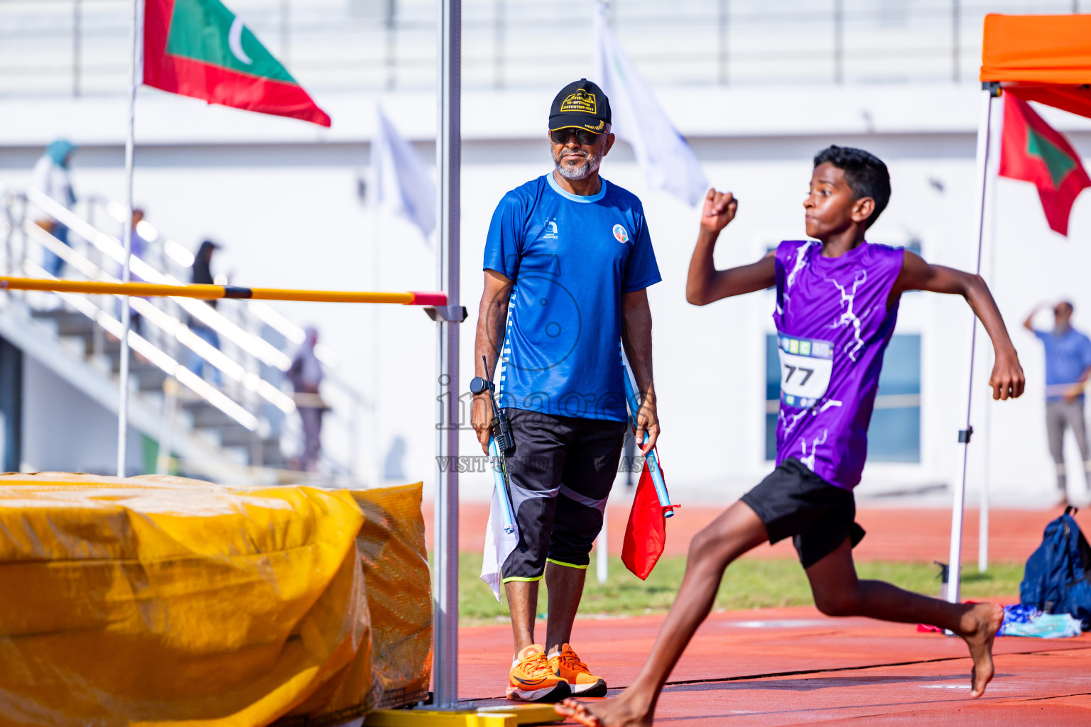 Day 3 of MWSC Interschool Athletics Championships 2024 held in Hulhumale Running Track, Hulhumale, Maldives on Monday, 11th November 2024. Photos by:  Nausham Waheed / Images.mv