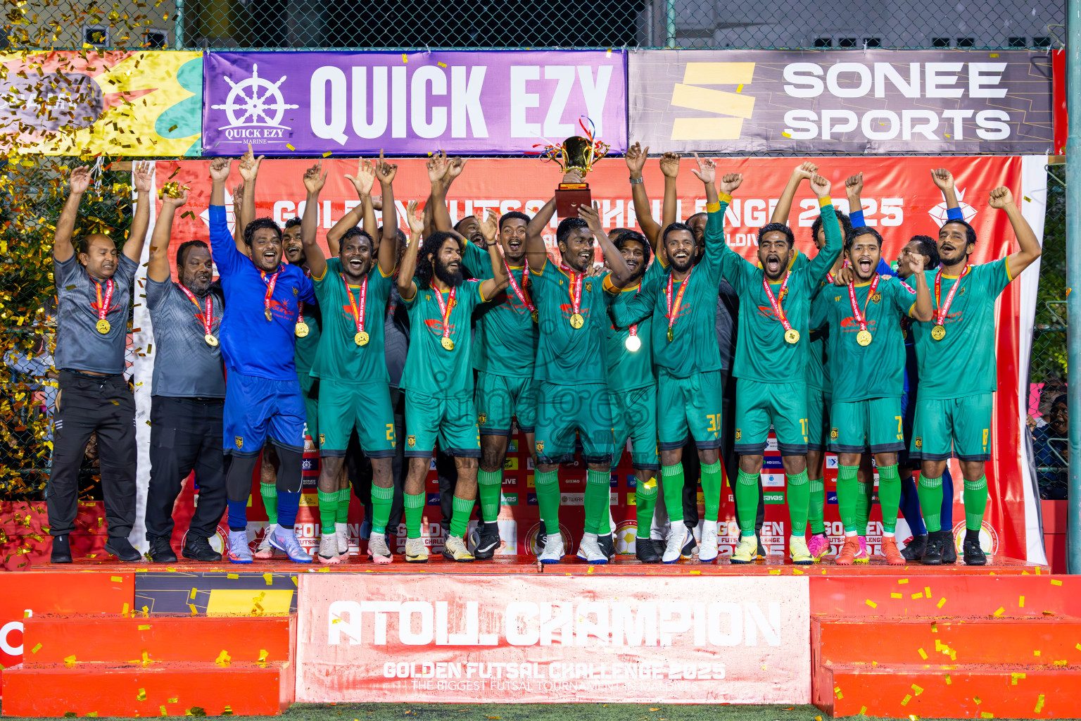 ADh Omadhoo vs ADh Mahibadhoo in Alifu Dhaalu Atoll Final on Day 23 of Golden Futsal Challenge 2025 was held on Monday , 27th January 2025, in Hulhumale', Maldives.
Photos: Ismail Thoriq / images.mv