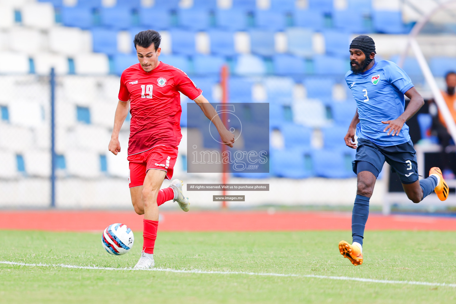 Lebanon vs Maldives in SAFF Championship 2023 held in Sree Kanteerava Stadium, Bengaluru, India, on Tuesday, 28th June 2023. Photos: Nausham Waheed, Hassan Simah / images.mv