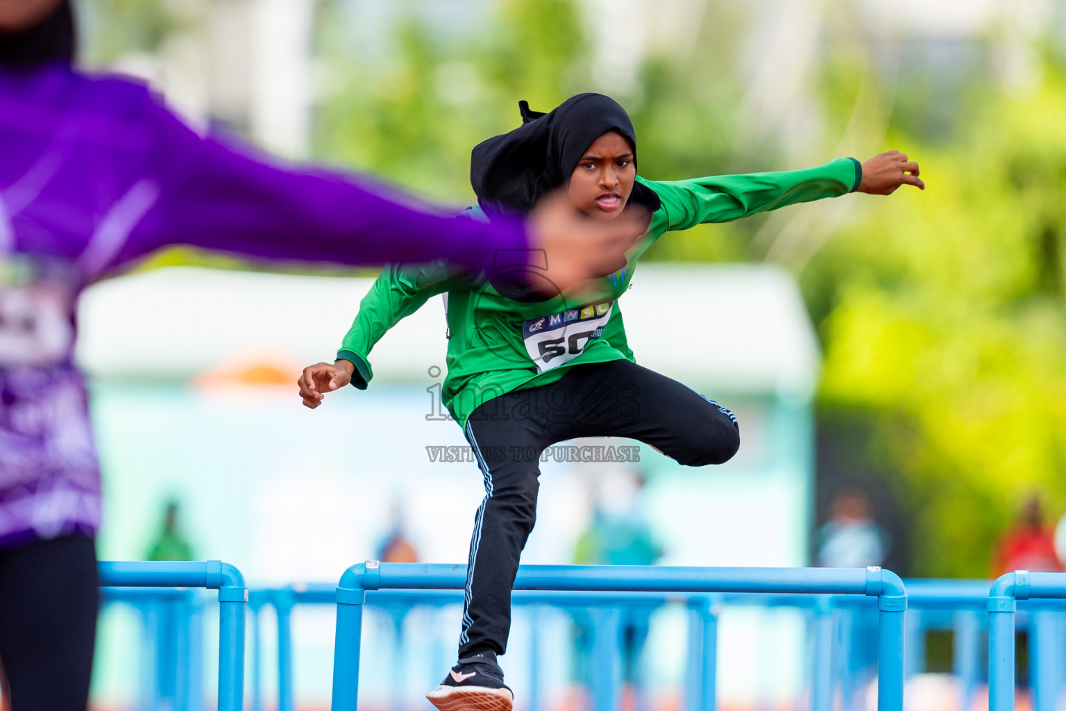 Day 4 of MWSC Interschool Athletics Championships 2024 held in Hulhumale Running Track, Hulhumale, Maldives on Tuesday, 12th November 2024. Photos by: Nausham Waheed / Images.mv