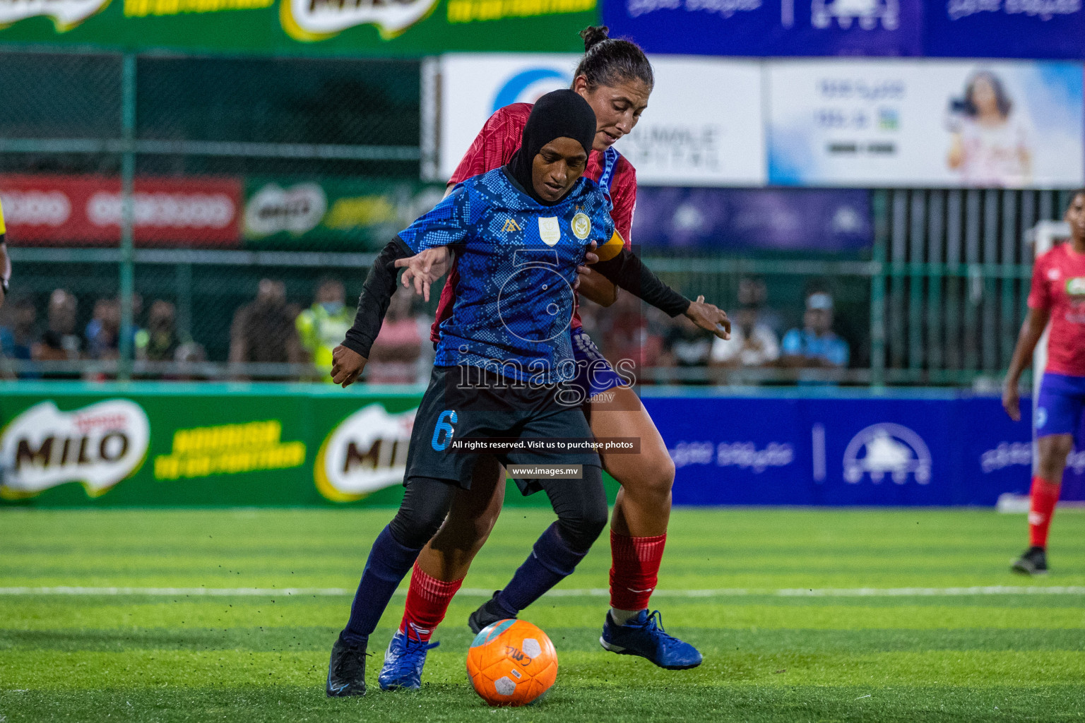 MPL vs Police Club in the Semi Finals of 18/30 Women's Futsal Fiesta 2021 held in Hulhumale, Maldives on 14th December 2021. Photos: Ismail Thoriq / images.mv