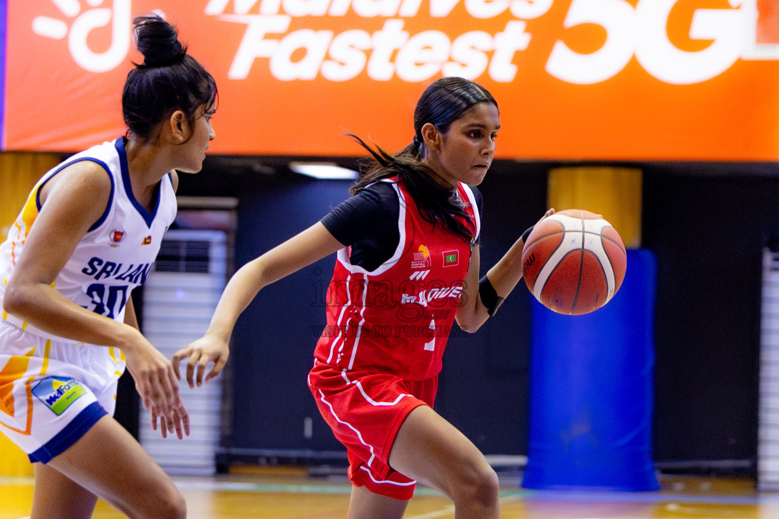 Maldives vs SriLanka in Day 2 of Under 16 Woman's Asian Cup SABA Qualifiers 2025 was held in Social Center, Male', Maldives on Friday, 13th June 2025. Photos: Nausham Waheed / images.mv