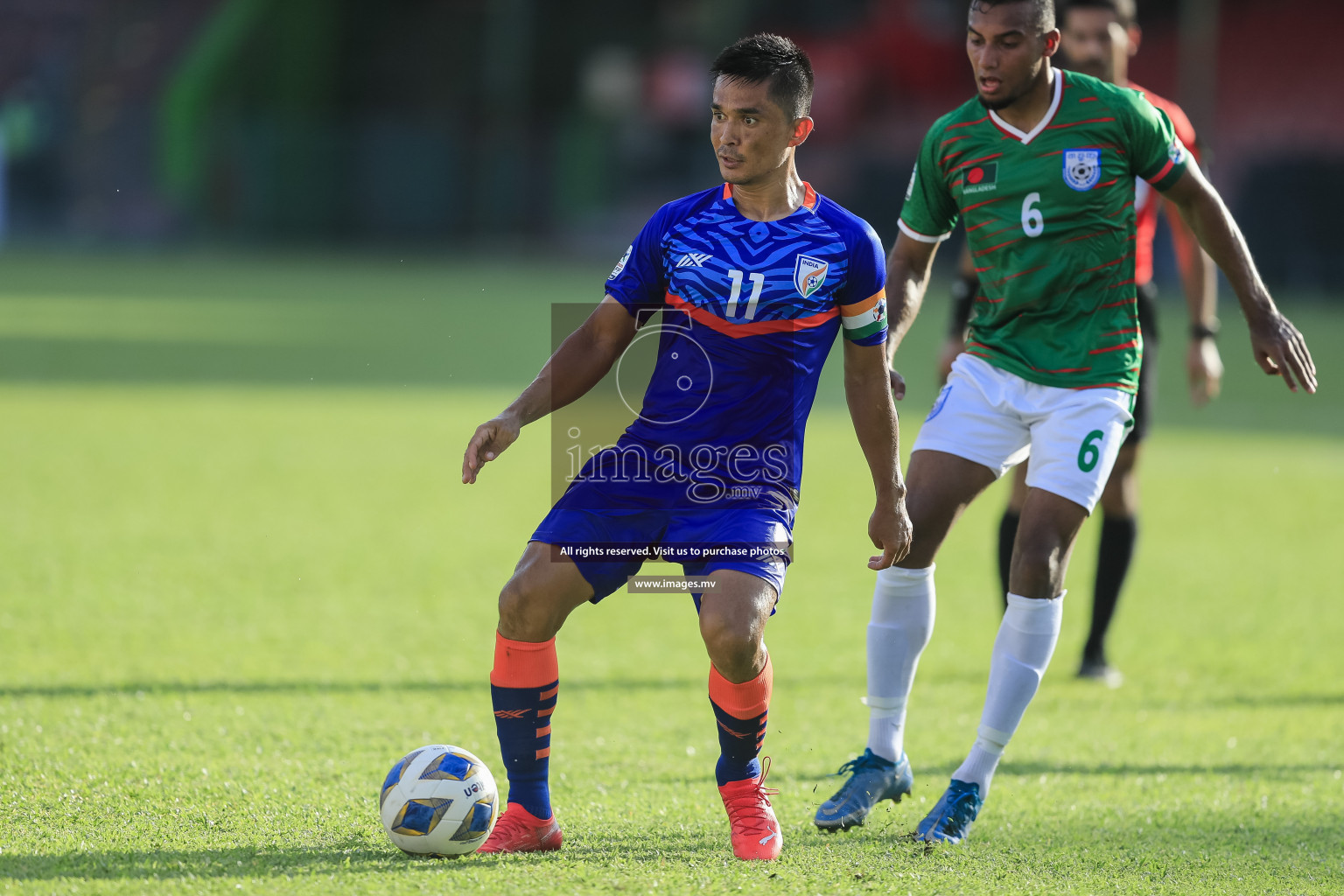 Bangladesh vs India in SAFF Championship 2021 held on 1st October 2021 in Galolhu National Stadium, Male', Maldives