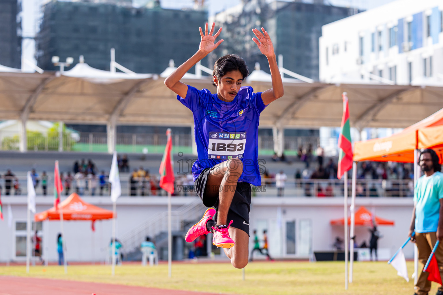 Day 3 of MWSC Interschool Athletics Championships 2024 held in Hulhumale Running Track, Hulhumale, Maldives on Monday, 11th November 2024. Photos by: Nausham Waheed / Images.mv