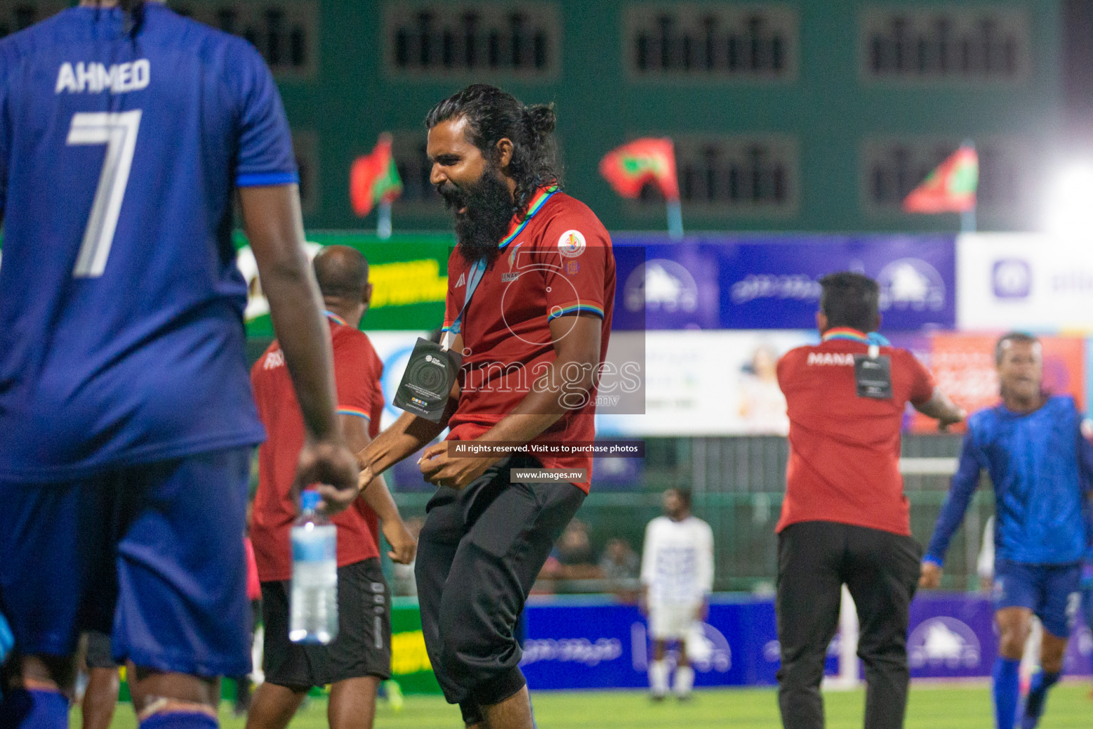 STO RC Vs Team Fenaka in the Quarter Finals of Club Maldives 2021 held in Hulhumale, Maldives on 13 December 2021. Photos: Nasam Thaufeeq